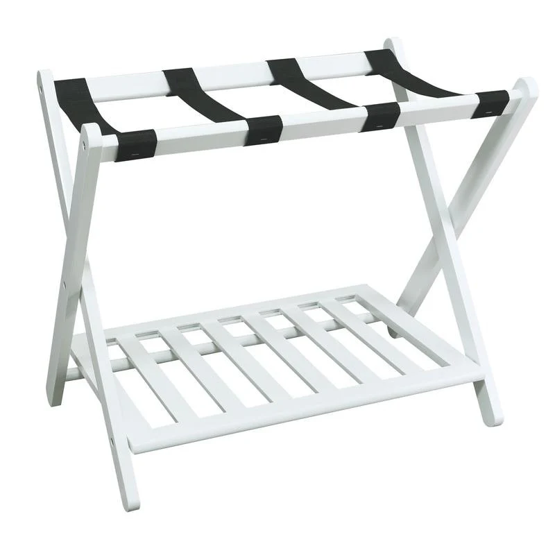 Hotel-style Luggage Rack with Shelf