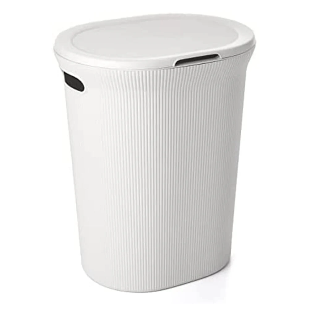 Superio 40 L Ribbed Laundry Hamper with Lid - Capacity: 40l