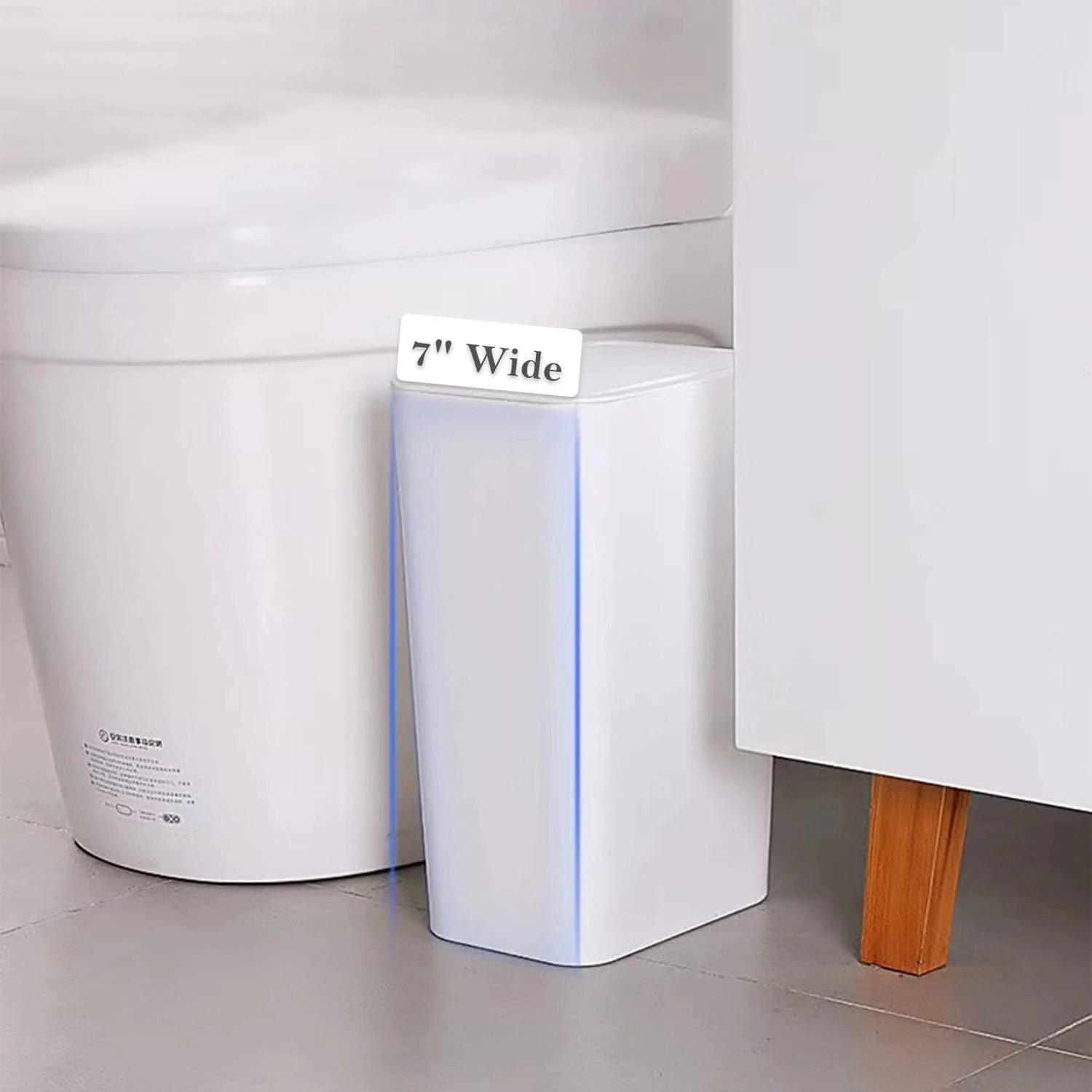 HANAMYA 2.6 Gallon Slim Trash Can with Press Top Lid