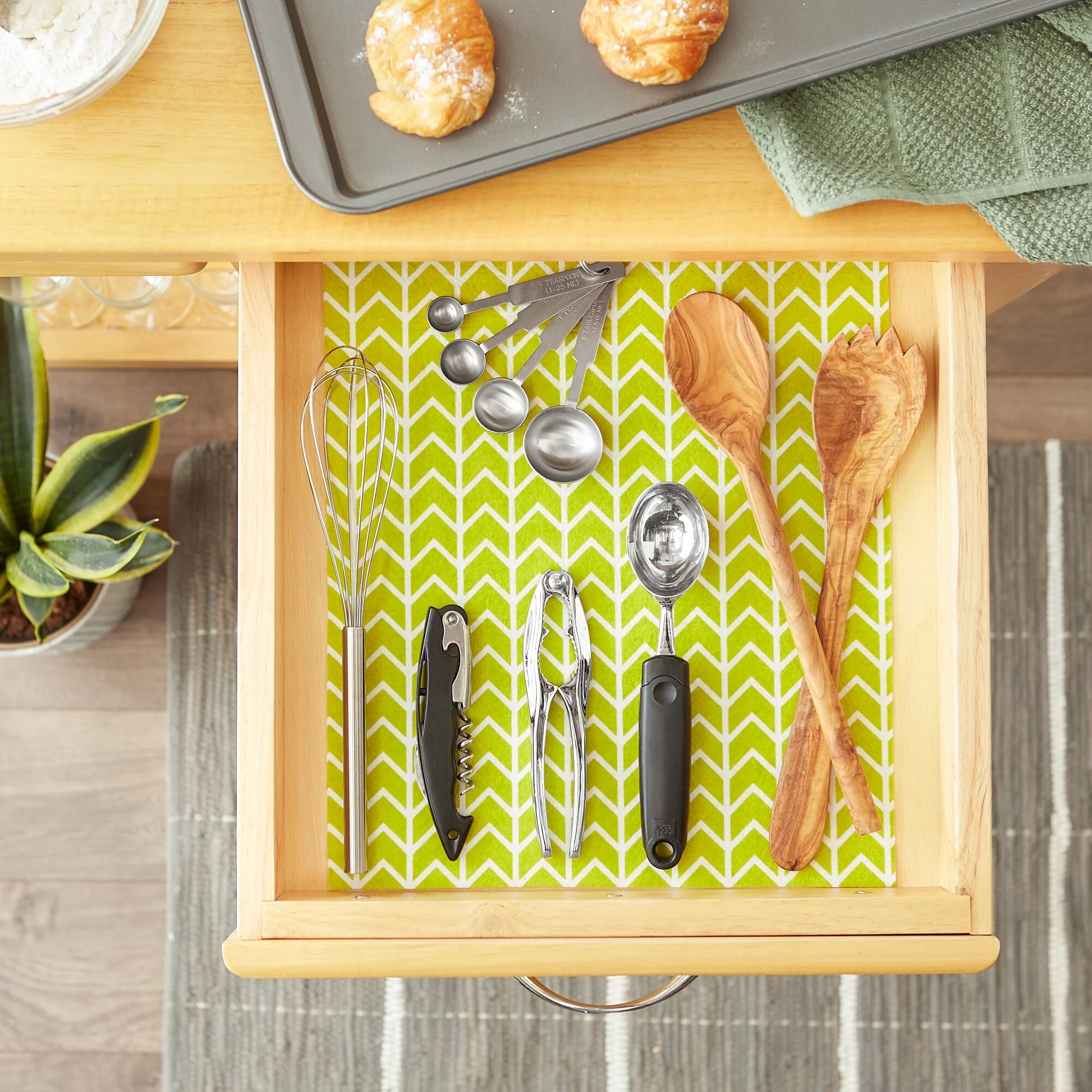 DII Nautical Blue Market Print Fridge Liner (Set of 6)