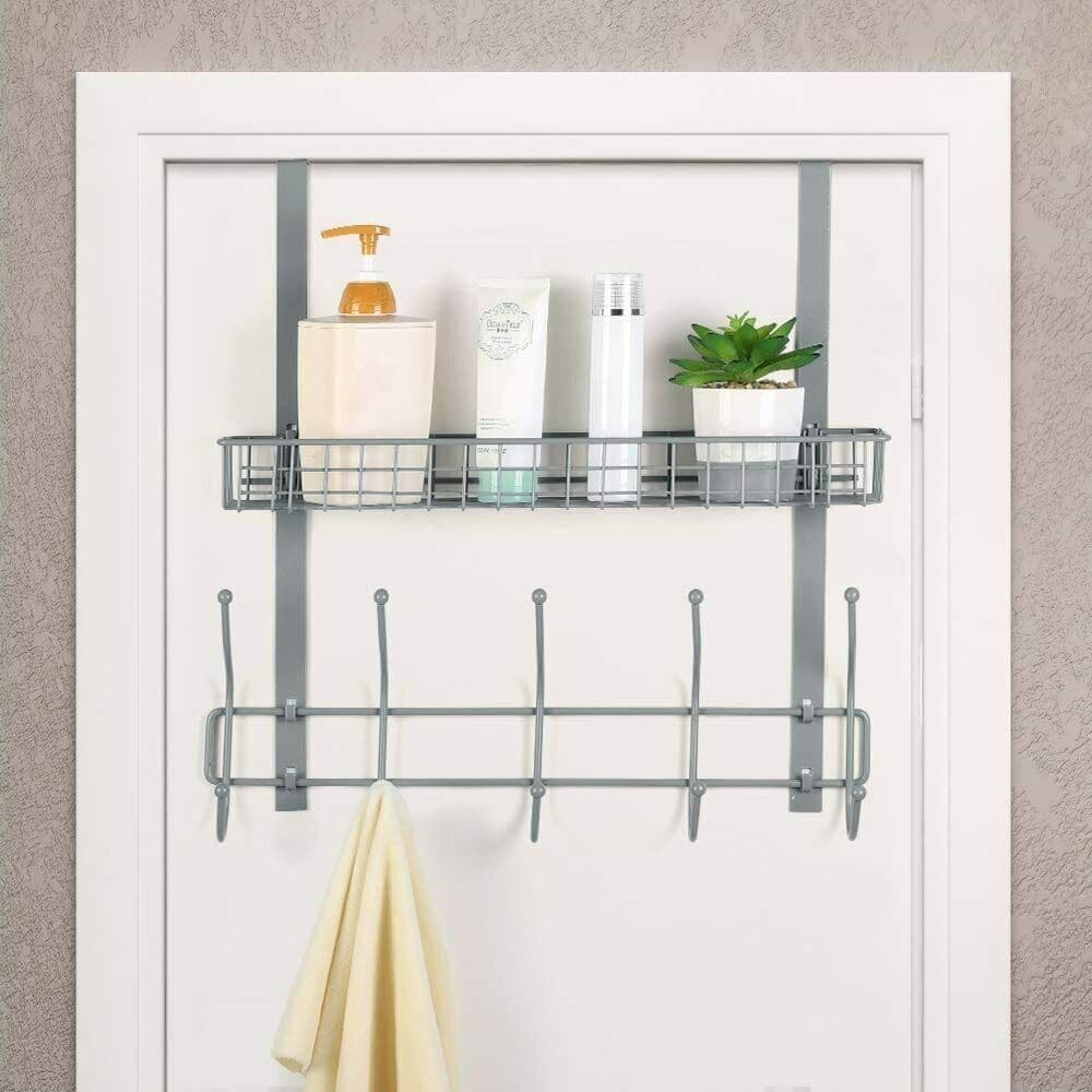 Over The Door Shelf Organizer with 5 Hook