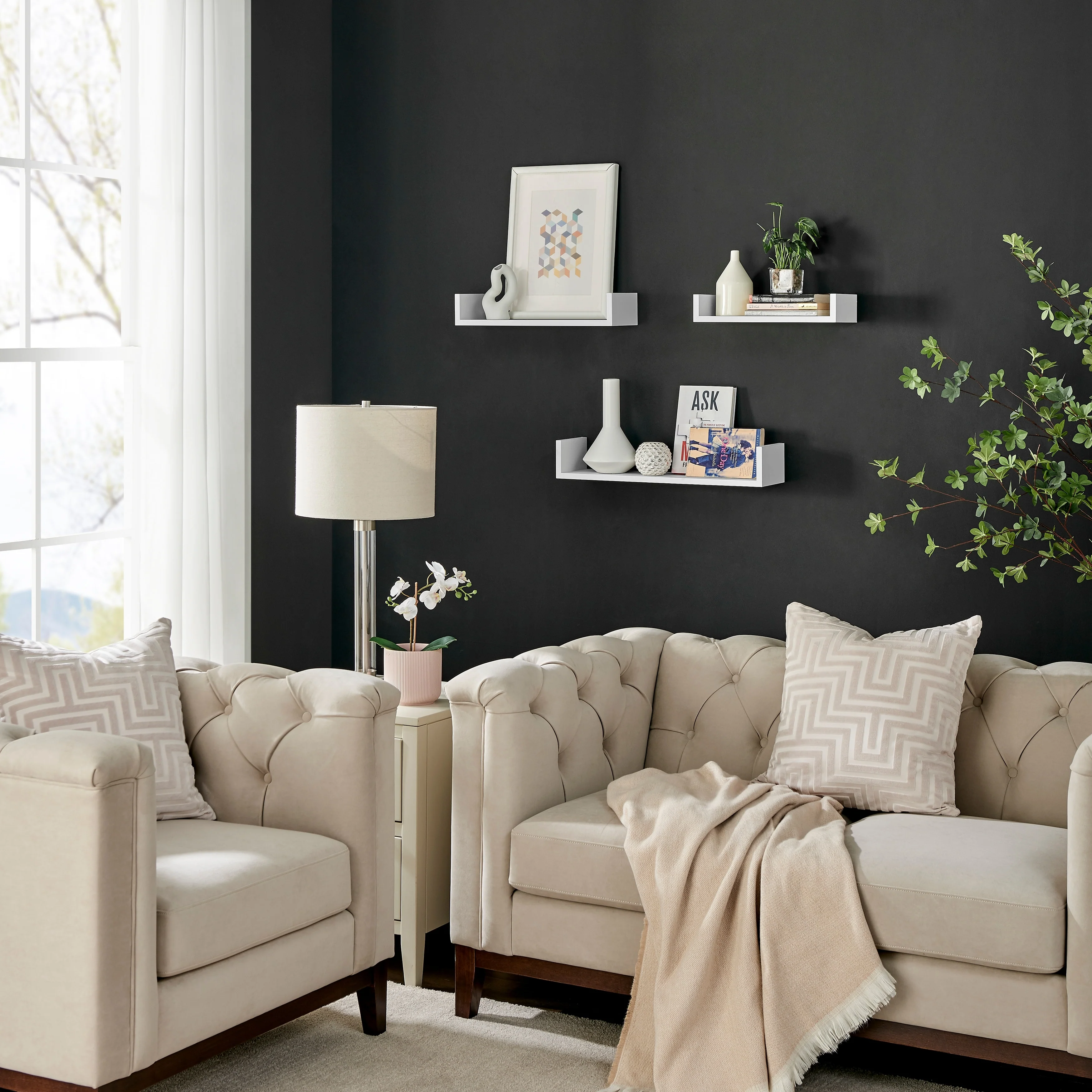 Danya B. Aalto U-Shaped Floating Wall Shelves - Set of 3