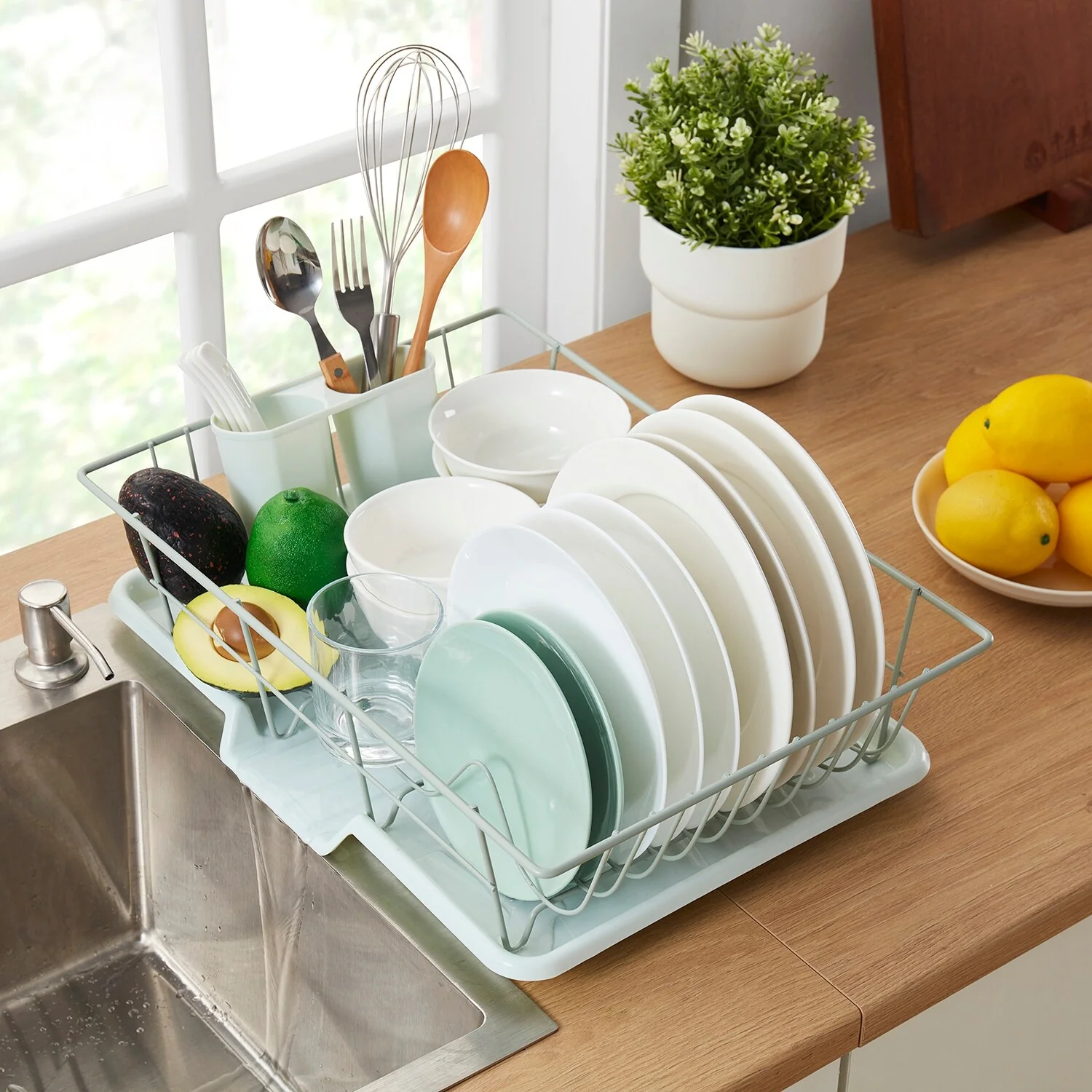 Sweet Home Collection 3-Piece Kitchen Sink Dish Drainer Set