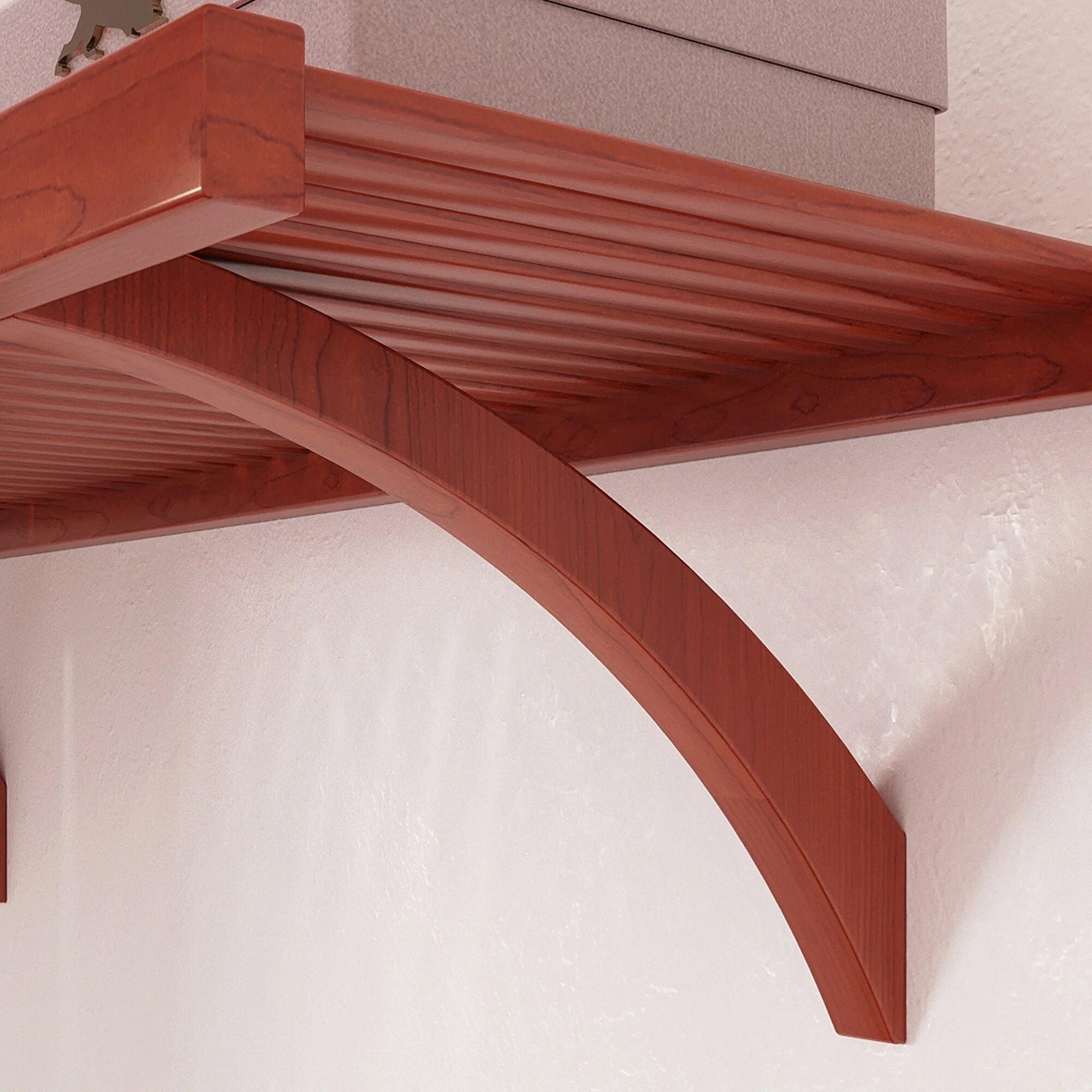 John Louis Home Solid Wood Reach-In Simplicity Closet System with 5-Drawers Red Mahogany