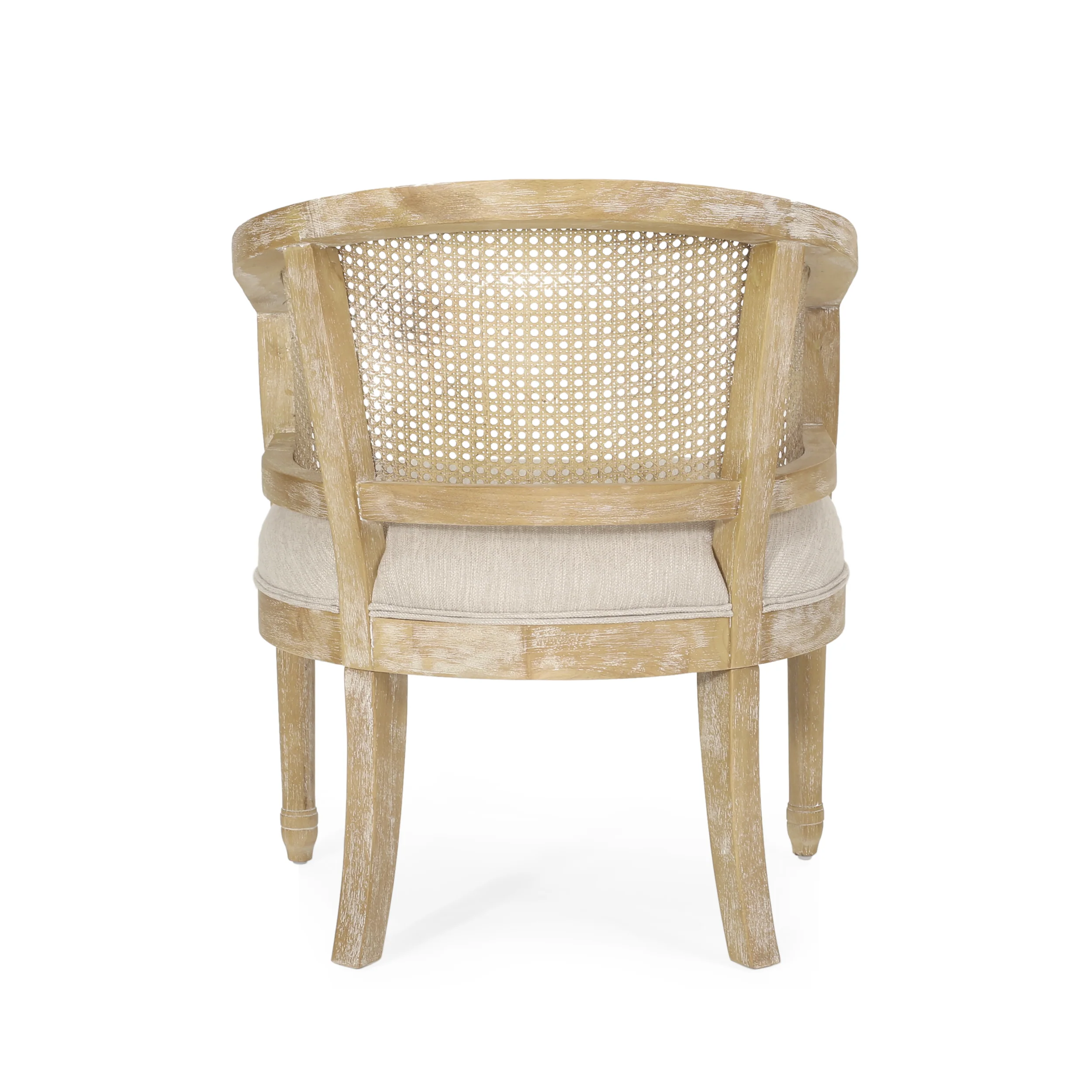 Accent Chair Rubber Wood Beige Natural