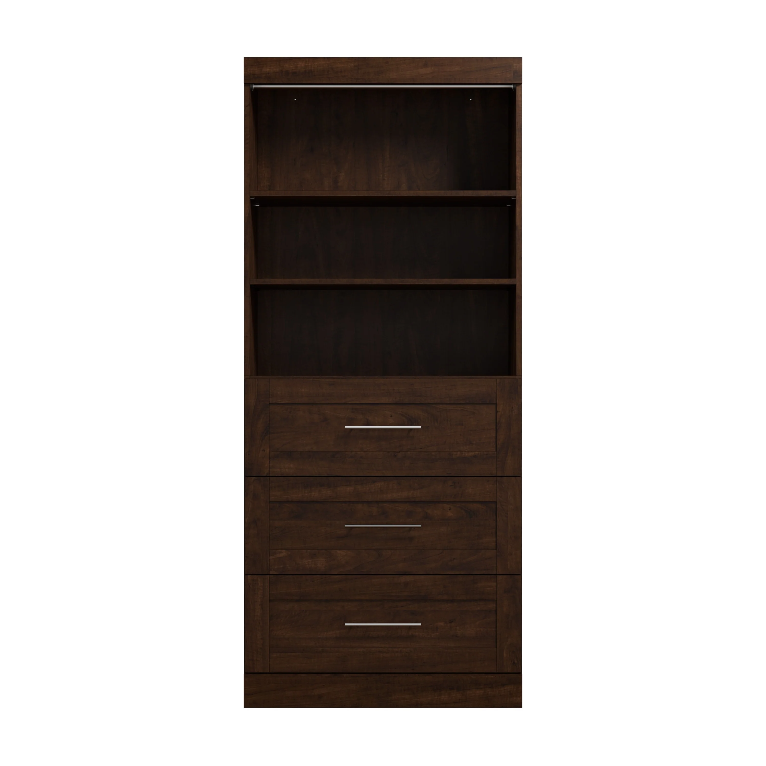 Bestar Pur 36W Closet Organizer with Drawers and Shelving