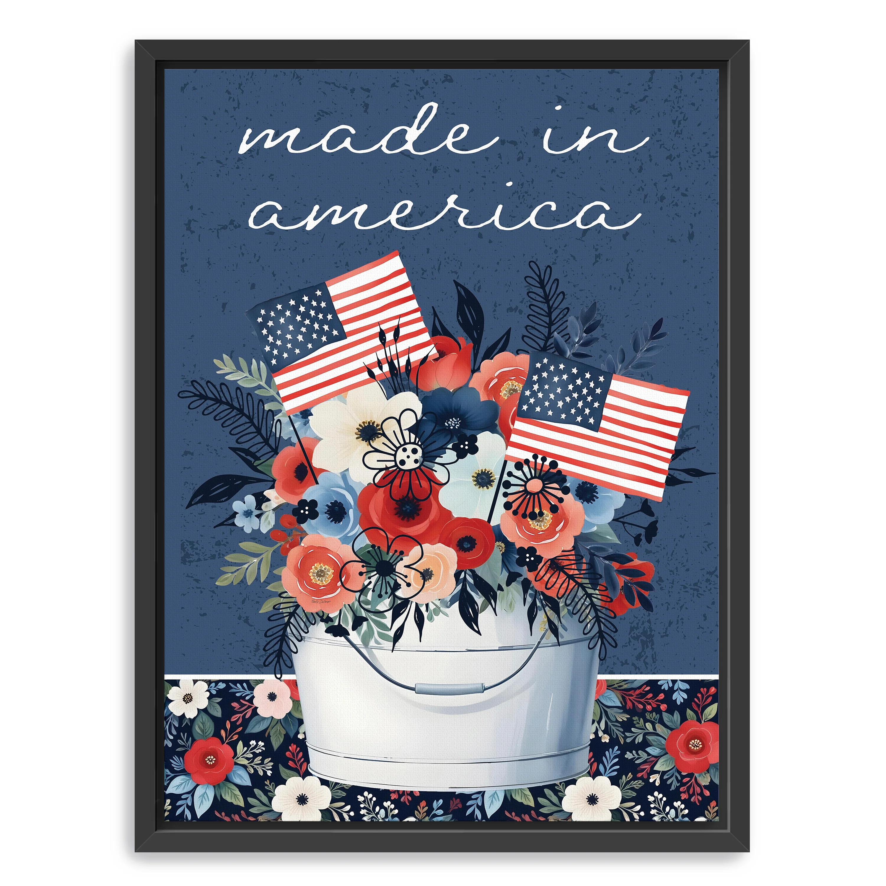 Patriotic Made in America Canvas Giclee