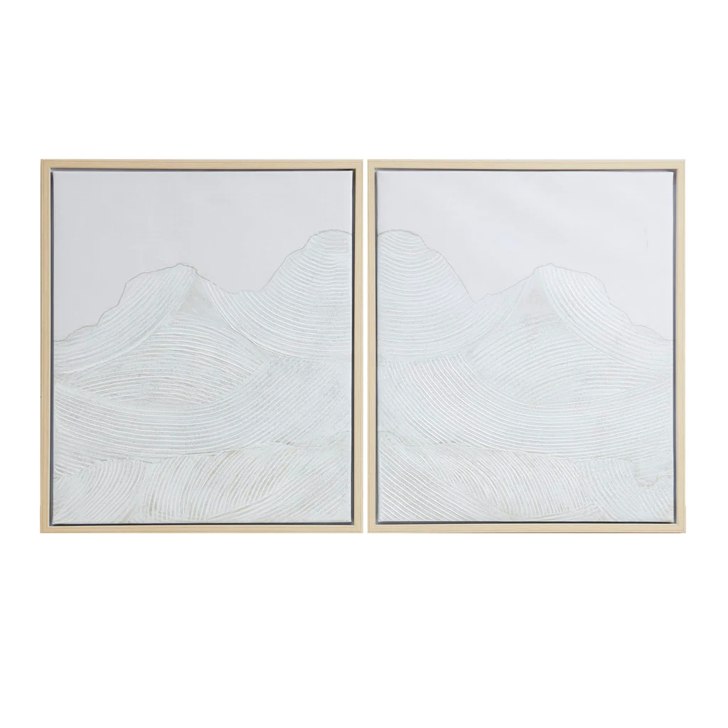 Hand Embellished Abstract 2-piece Framed Canvas Wall Art Set