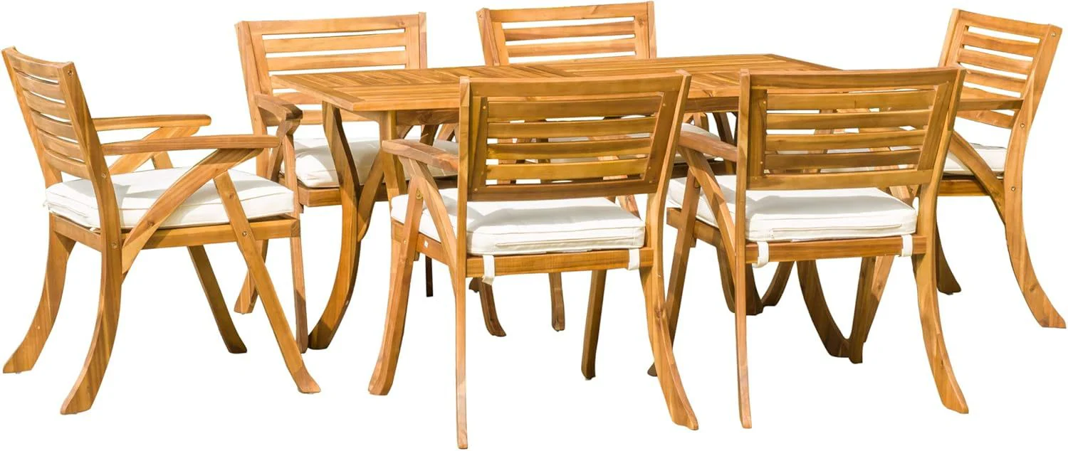 Hermosa 7-Piece Wood Outdoor Dining Set