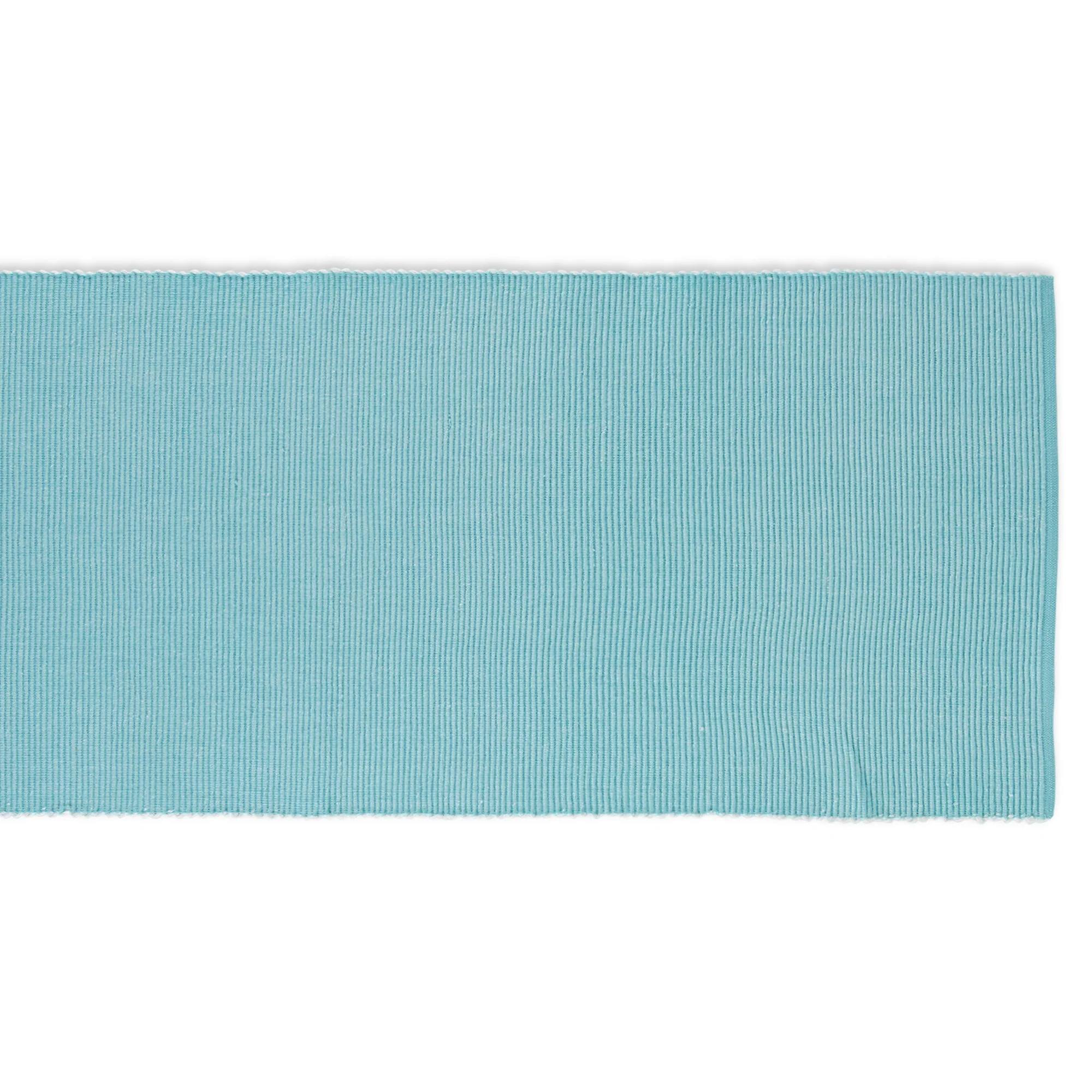 Aqua/White 2-Tone Ribbed Table Runner 13X72