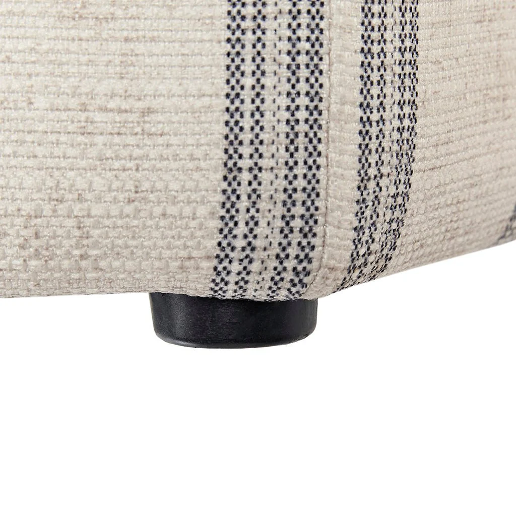 Vertex Hexagon Cocktail Ottoman with Stripe Pattern