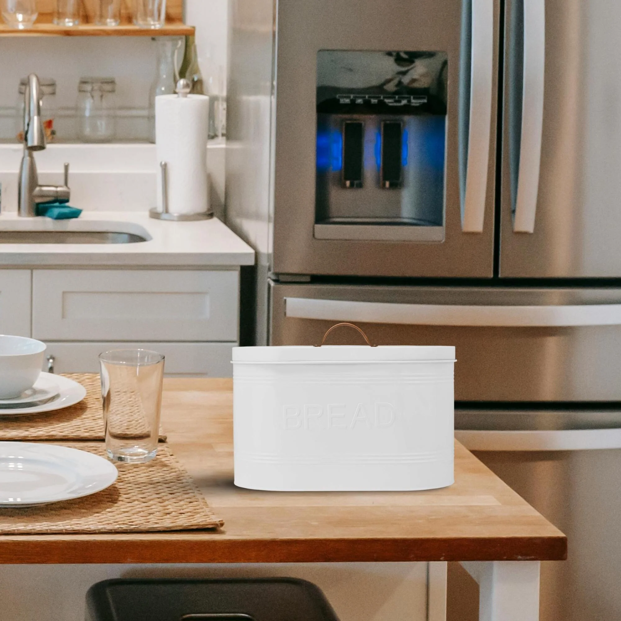 Amici Home Rustic Kitchen Galvanized Metal Bread Storage Bin 288 oz