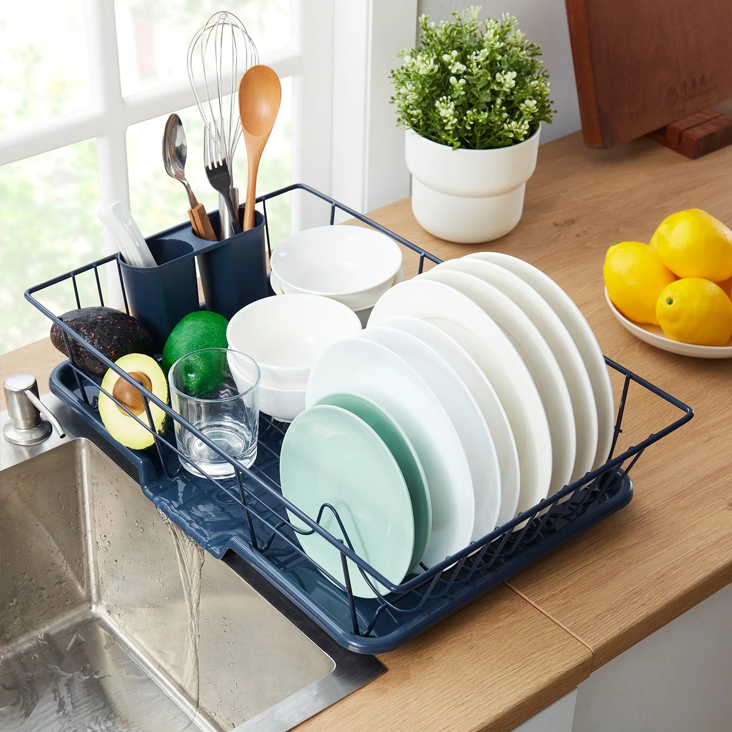 Sweet Home Collection 3-Piece Kitchen Sink Dish Drainer Set