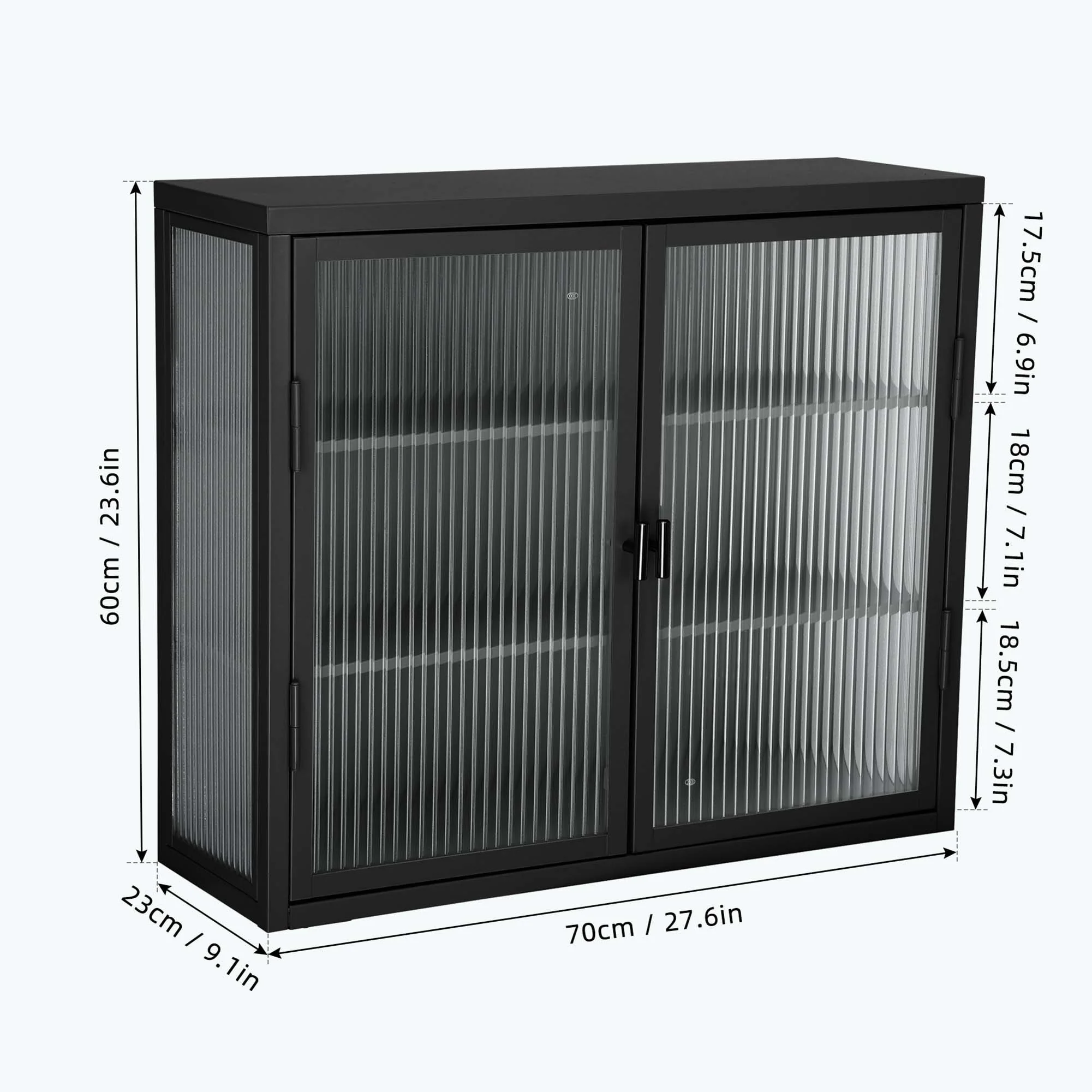 Retro Style Glass Door Wall Cabinet