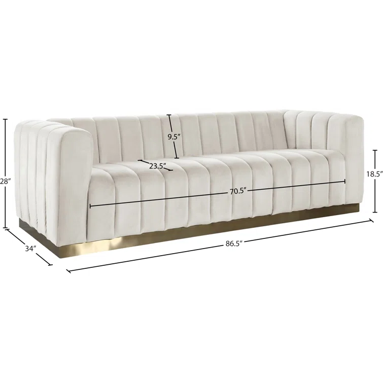 Tyneside 86.5'' Velvet Sofa