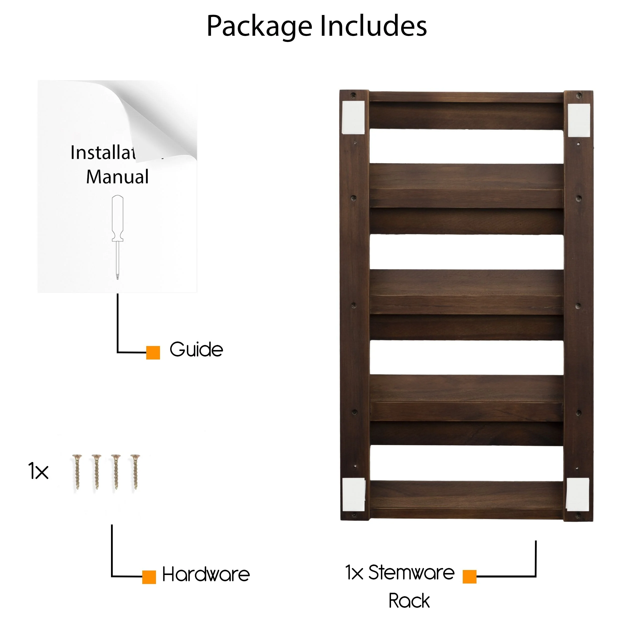 Rustic State Under Cabinet Wooden Stemware Rack Holder 17