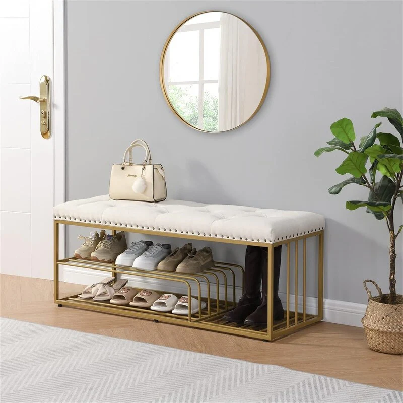 Linen Bench with Storage - 17