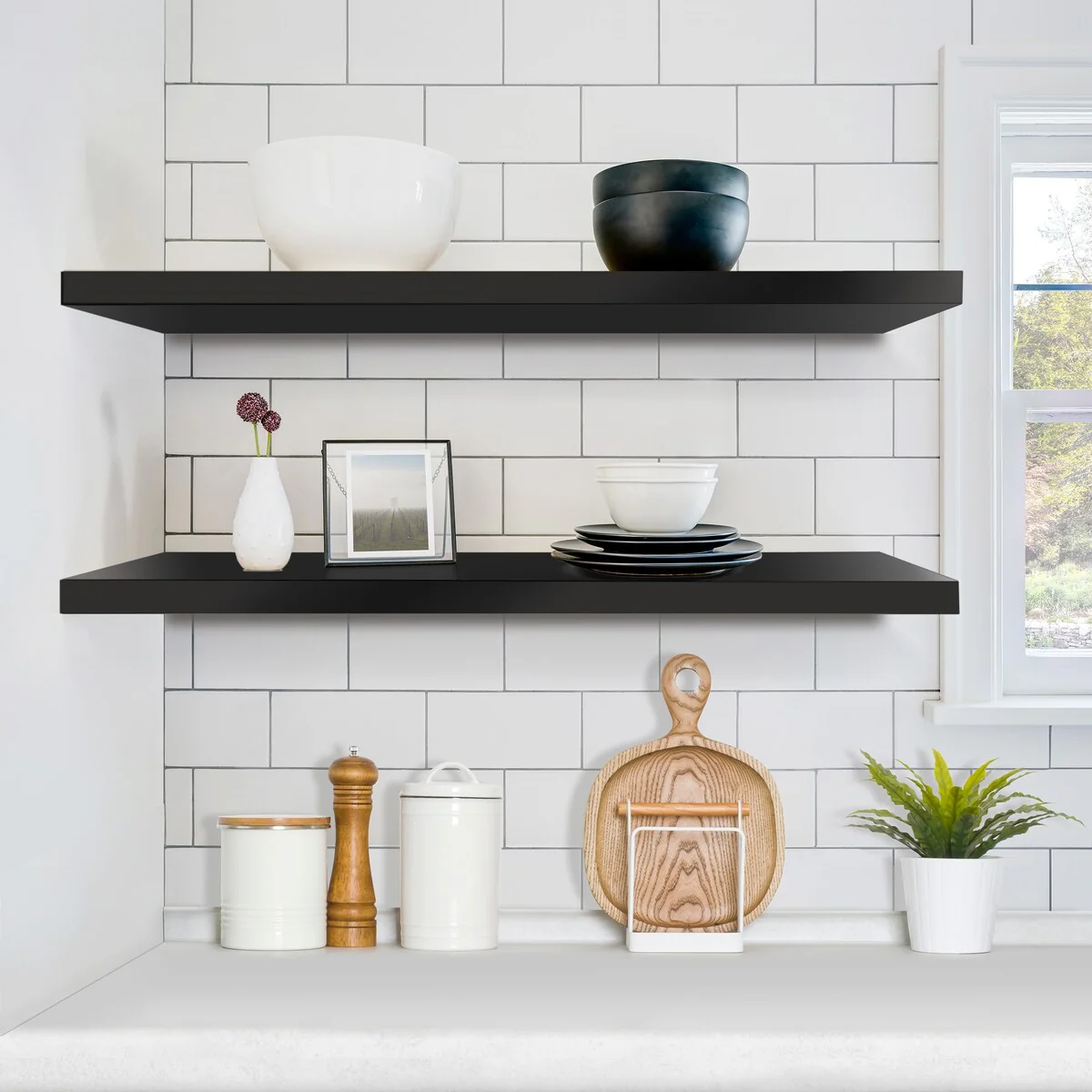 Sorbus Long Floating Shelves for Wall Set of 2 - 35