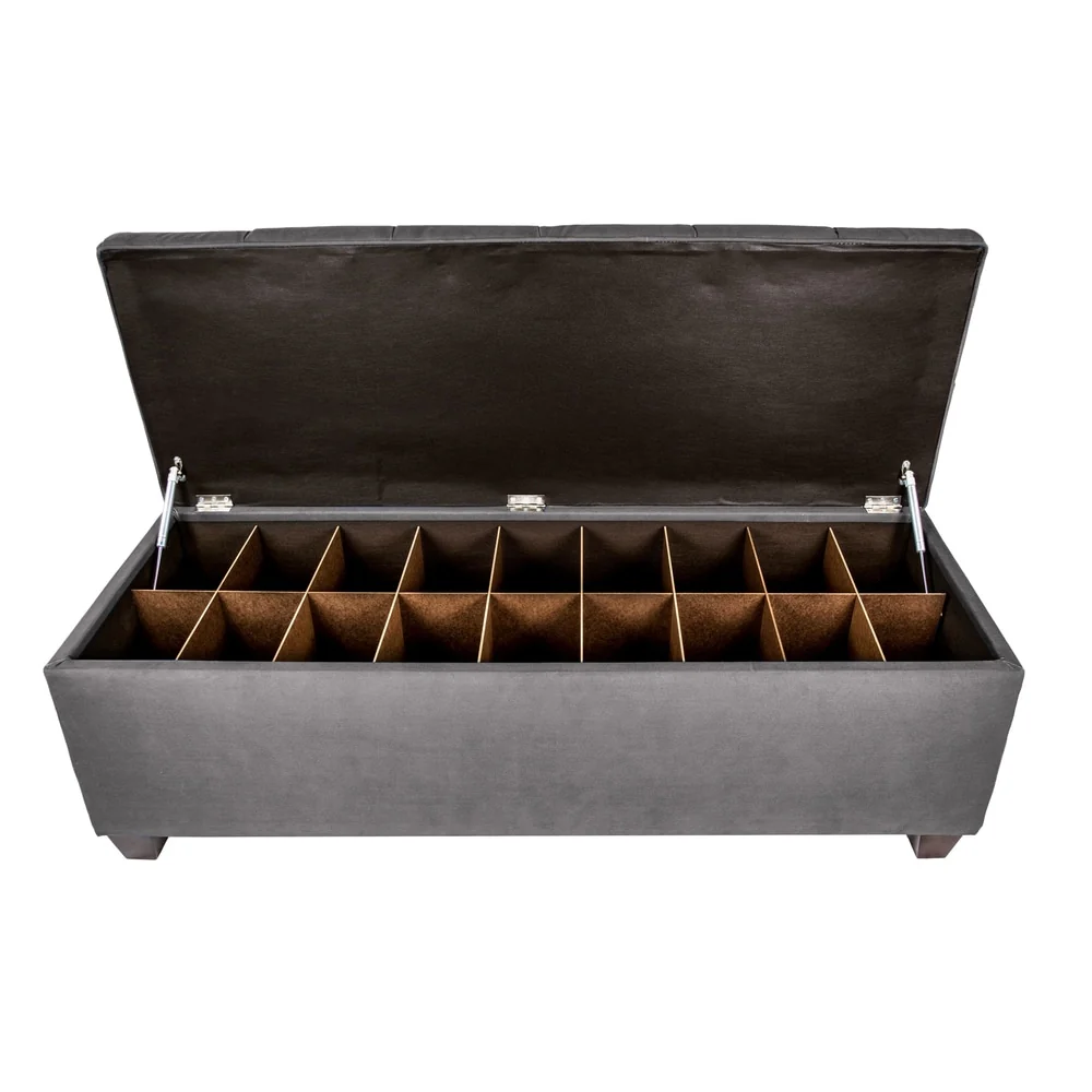MJL Furniture-Sole Secret Obsession Diamond-tufted Shoe Storage Bench