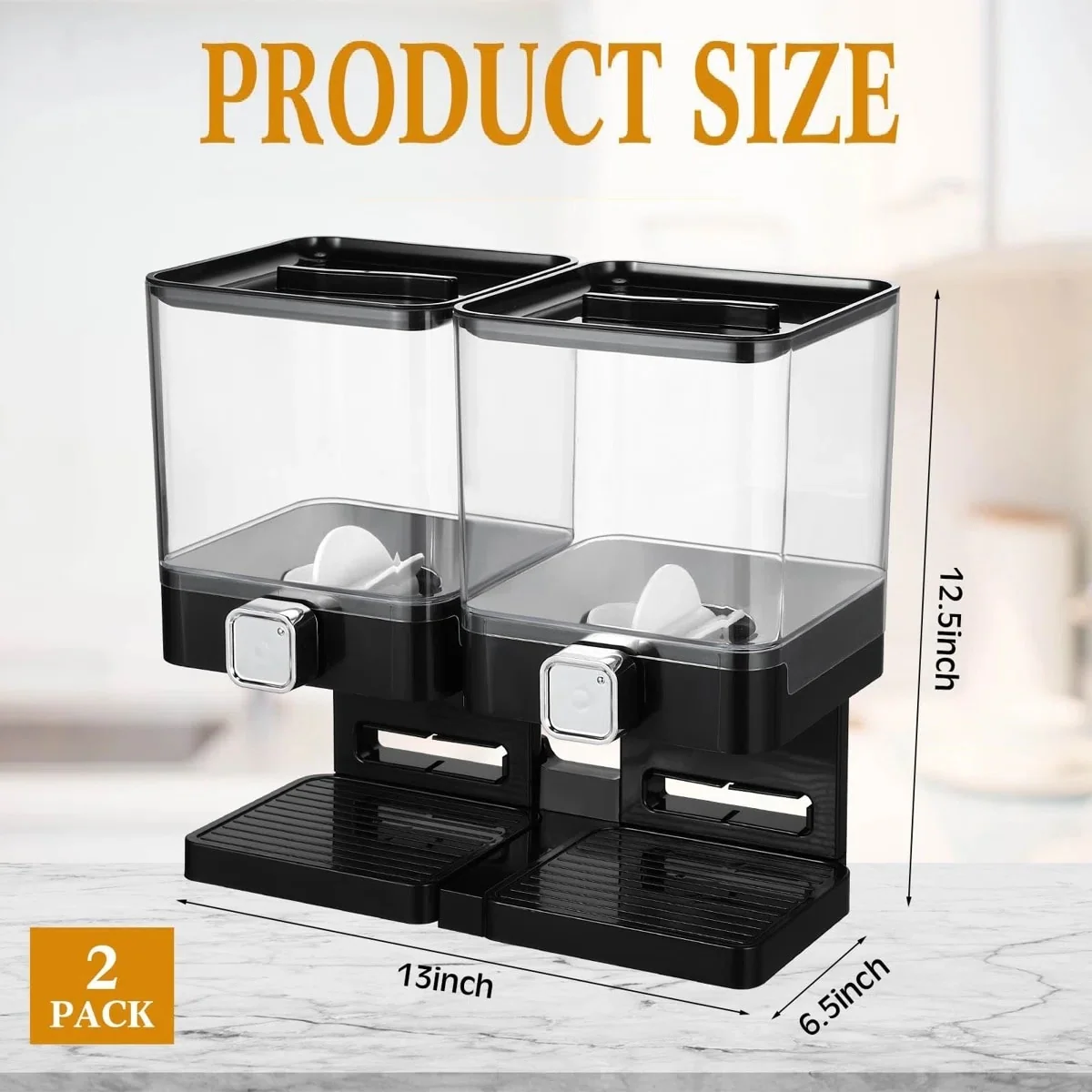 ColourTreeUSA 3.5L Single or Double Square Commercial Dry Food Dispenser