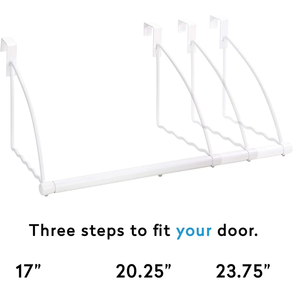 Over the Door Closet Valet with Hanging Bar Expandable 17