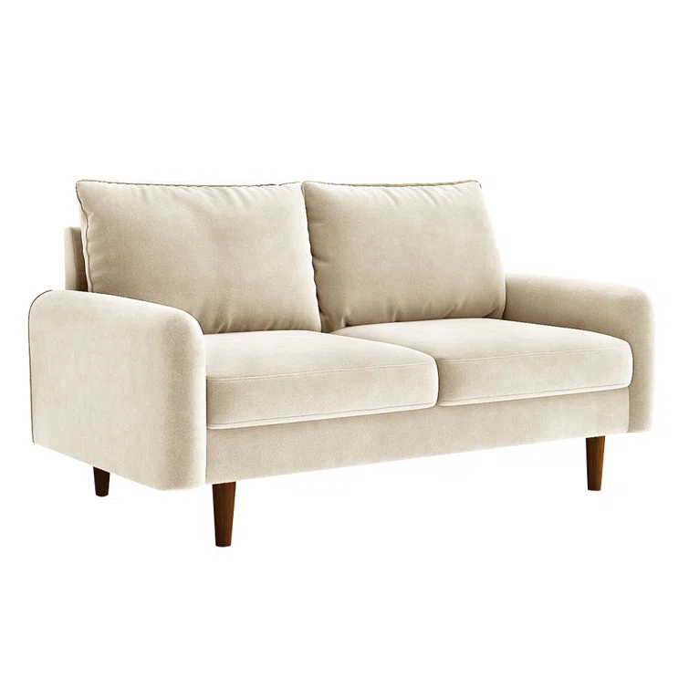 Mercer41 Hessville Sofa 57.8" Velvet Round Arm Apartment Loveseat