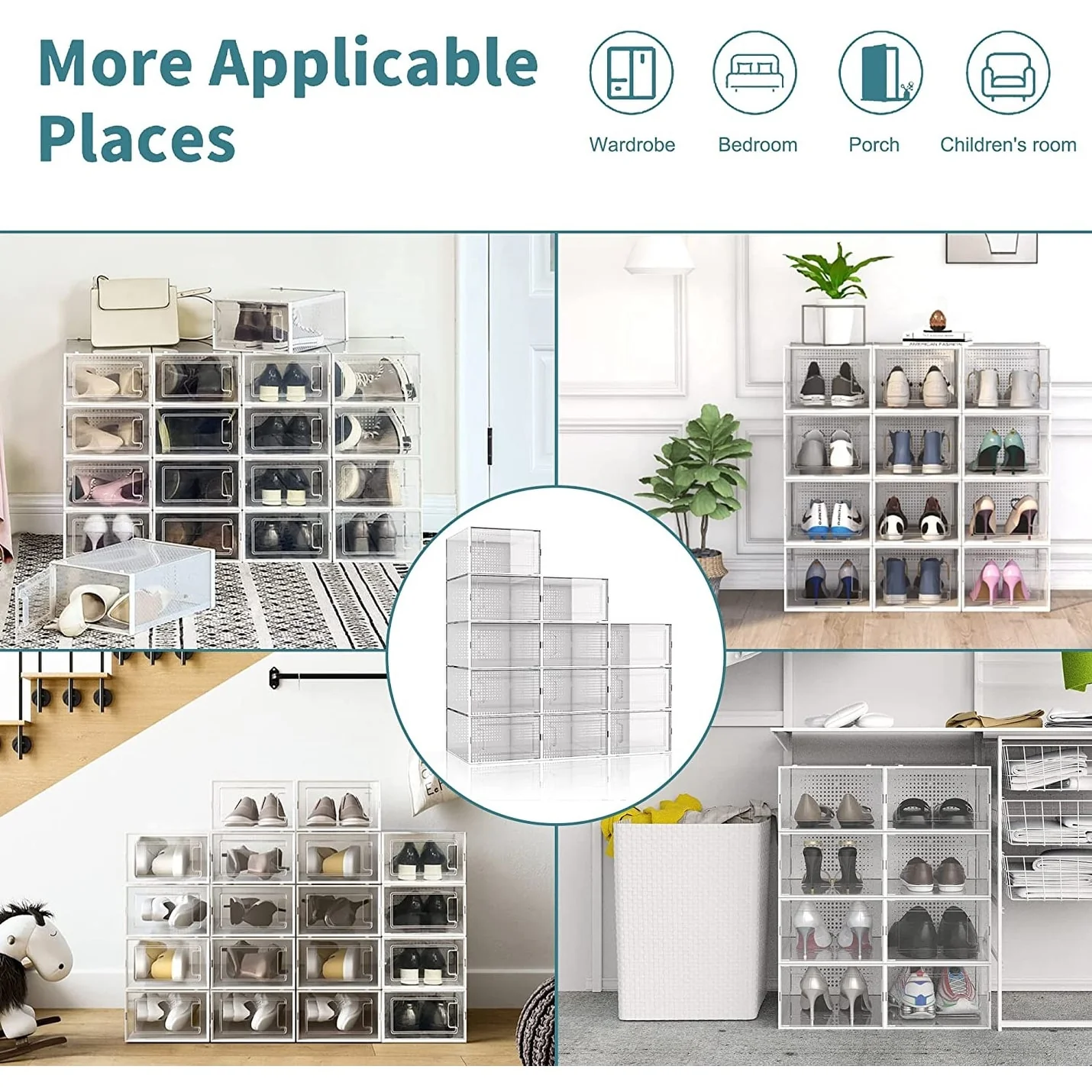 12 Pack Stackable Shoe Storage Box