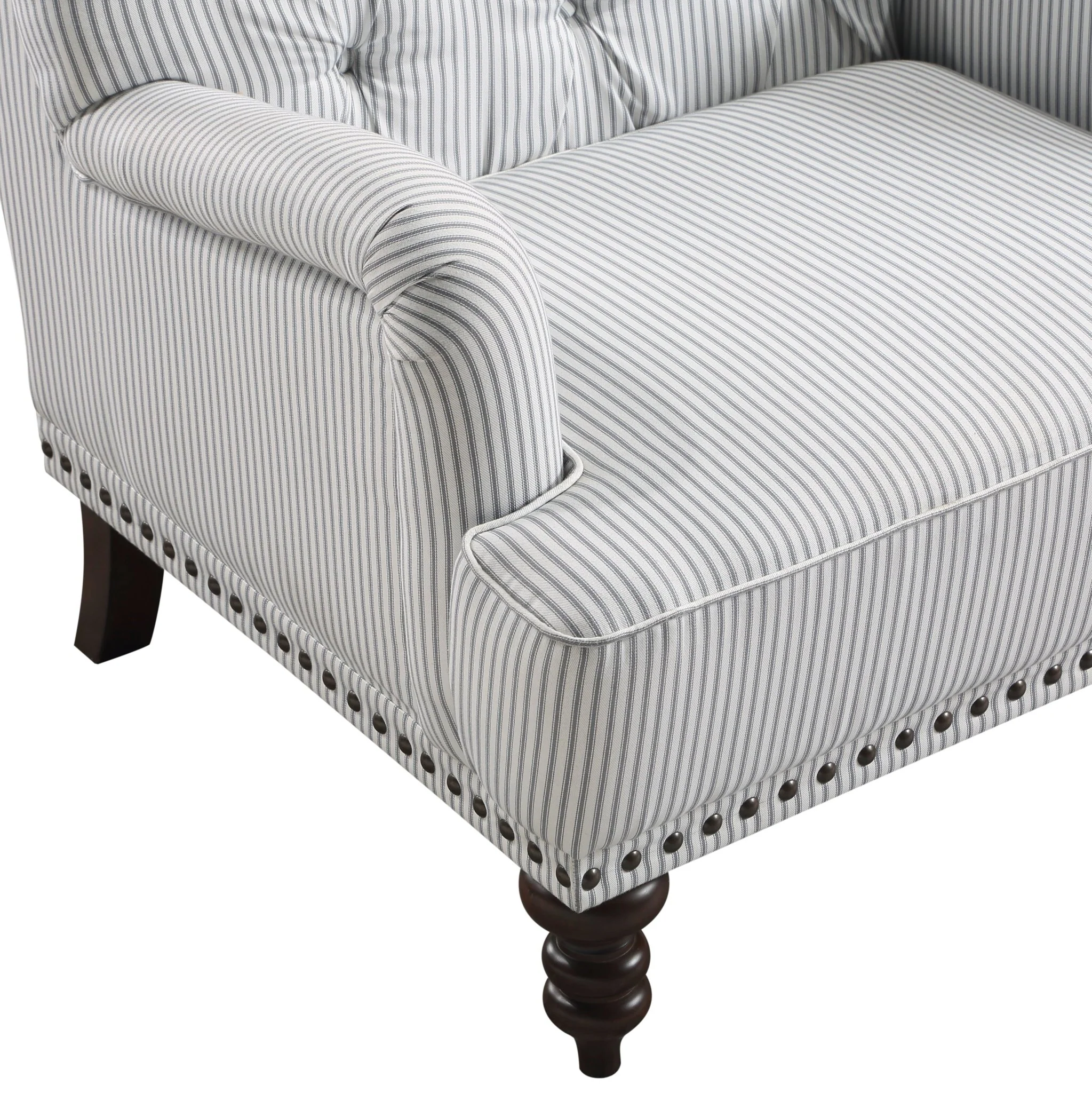 Luxurious Accent Chair with Upholstered Tufted and Nailhead Trim