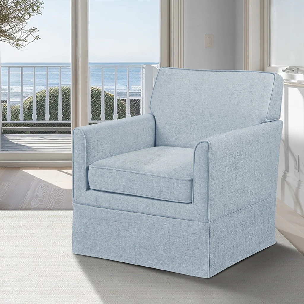 Upholstered Accent Chair with Track Arm and Skirted Base