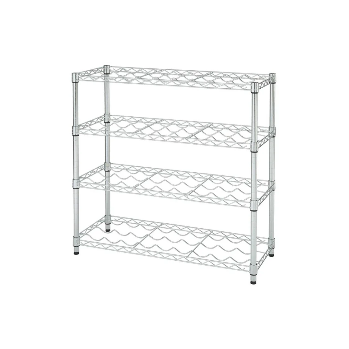 TRINITY EcoStorage® 4-Tier 36x14x34.5 Commercial Wine Rack, NSF, Chrome