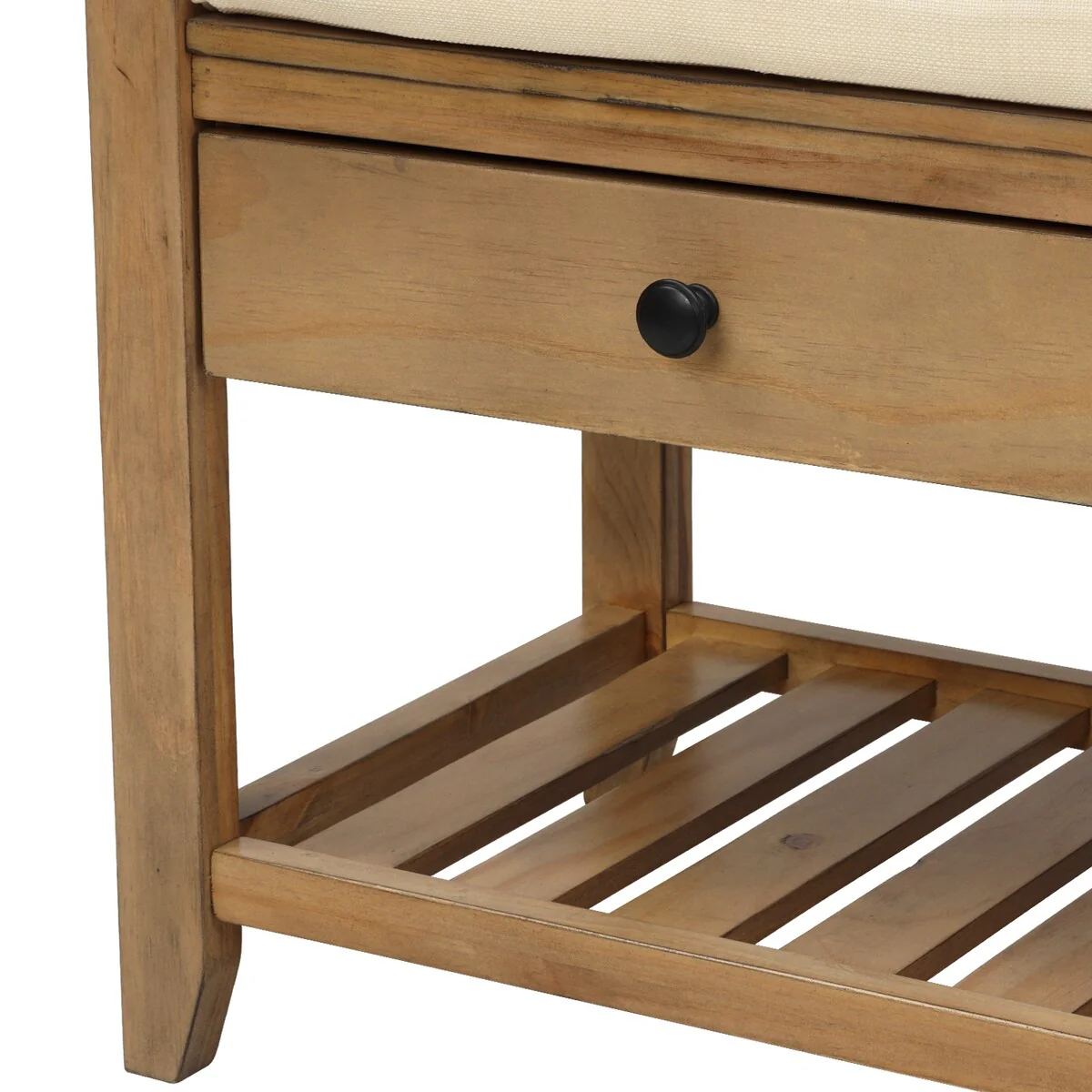Entryway Storage Shoe Rack Bench with Cushioned Seat and Drawers