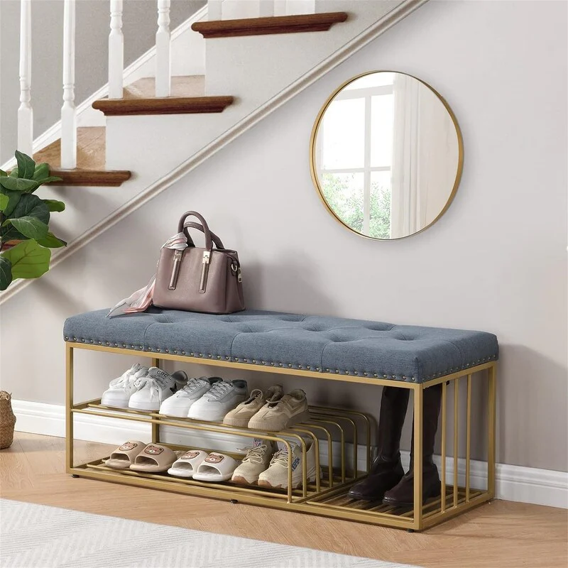 Linen Bench with Storage - 17