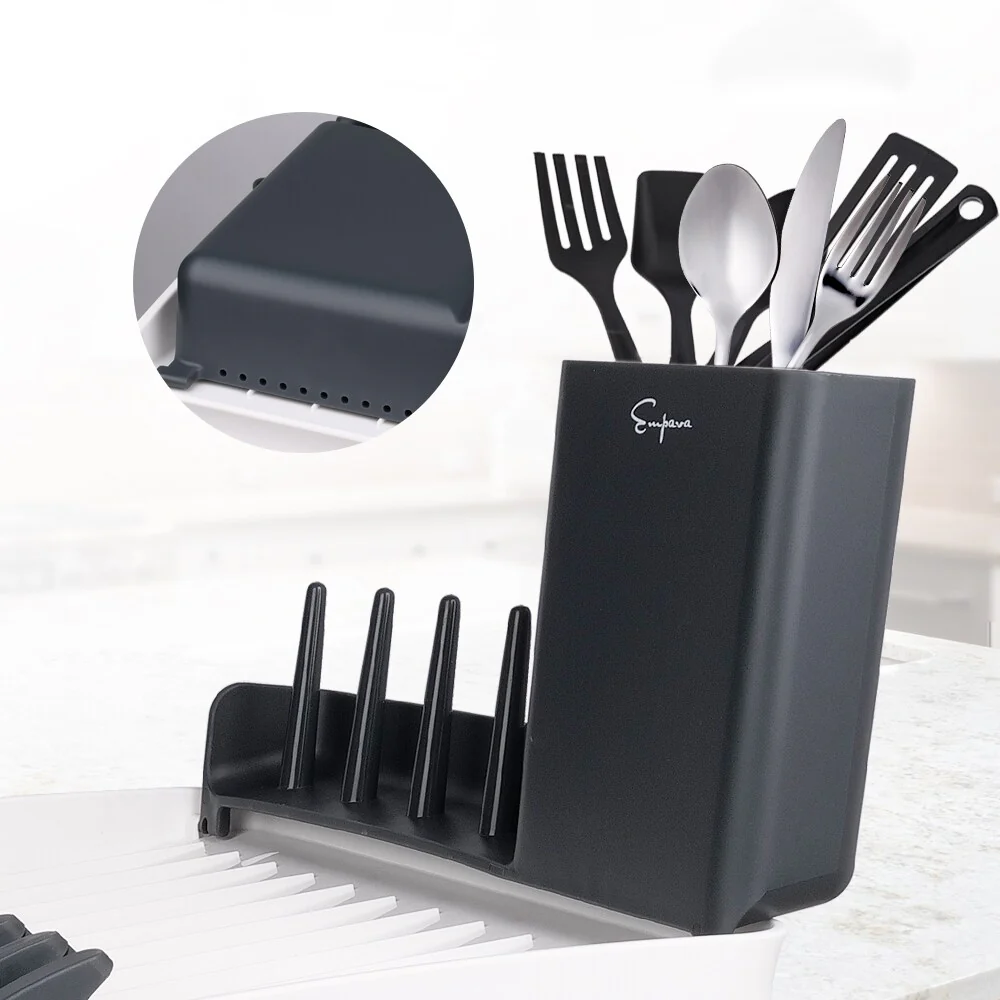 Foldable Countertop Dish Drying Rack with Drainer - 16.5