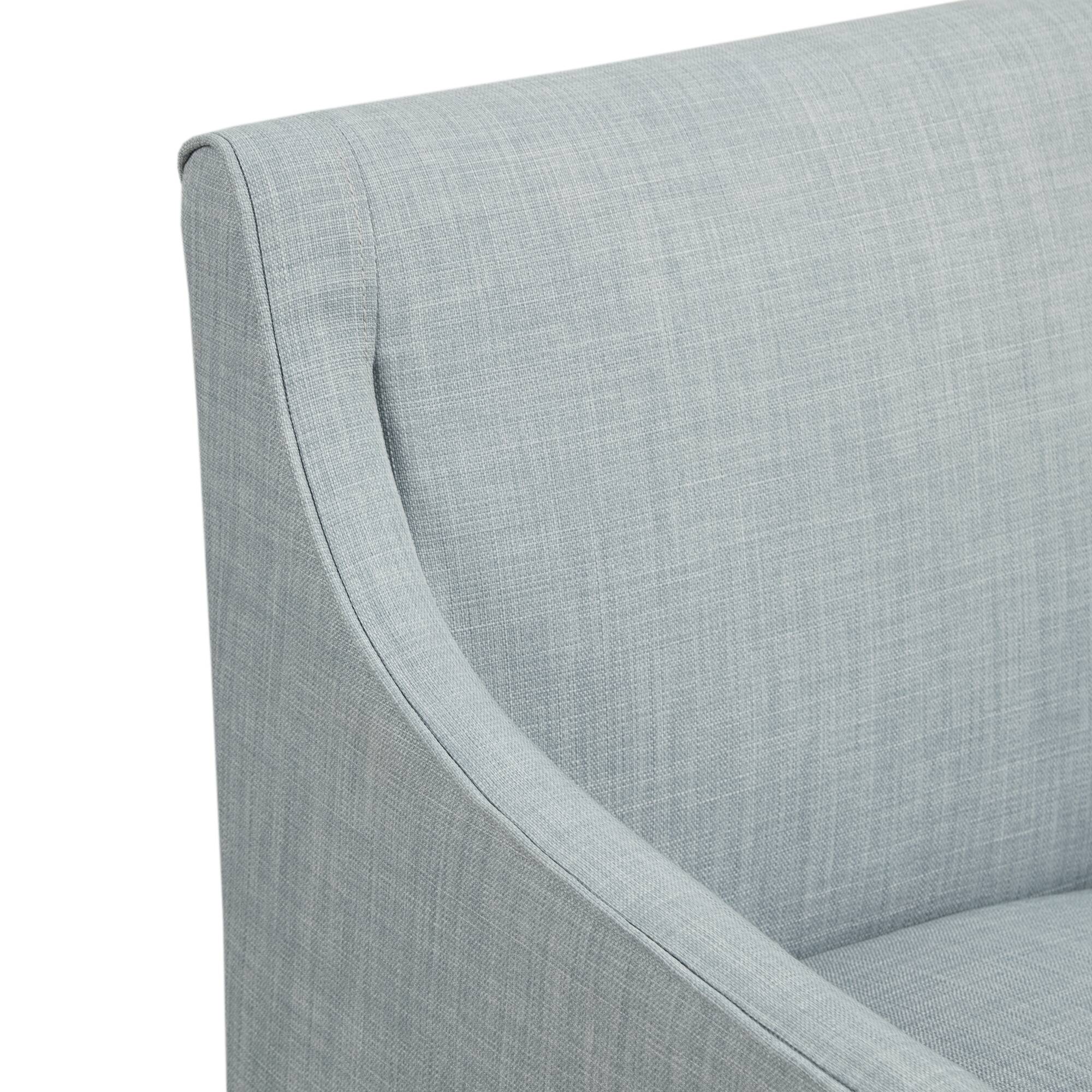 Upholstered Accent Chair with Hidden Casters and Sloped Arms