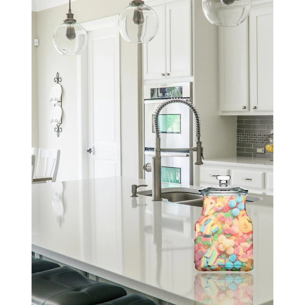 Amici Home Carlisle Glass Canister Square Jar Food Safe