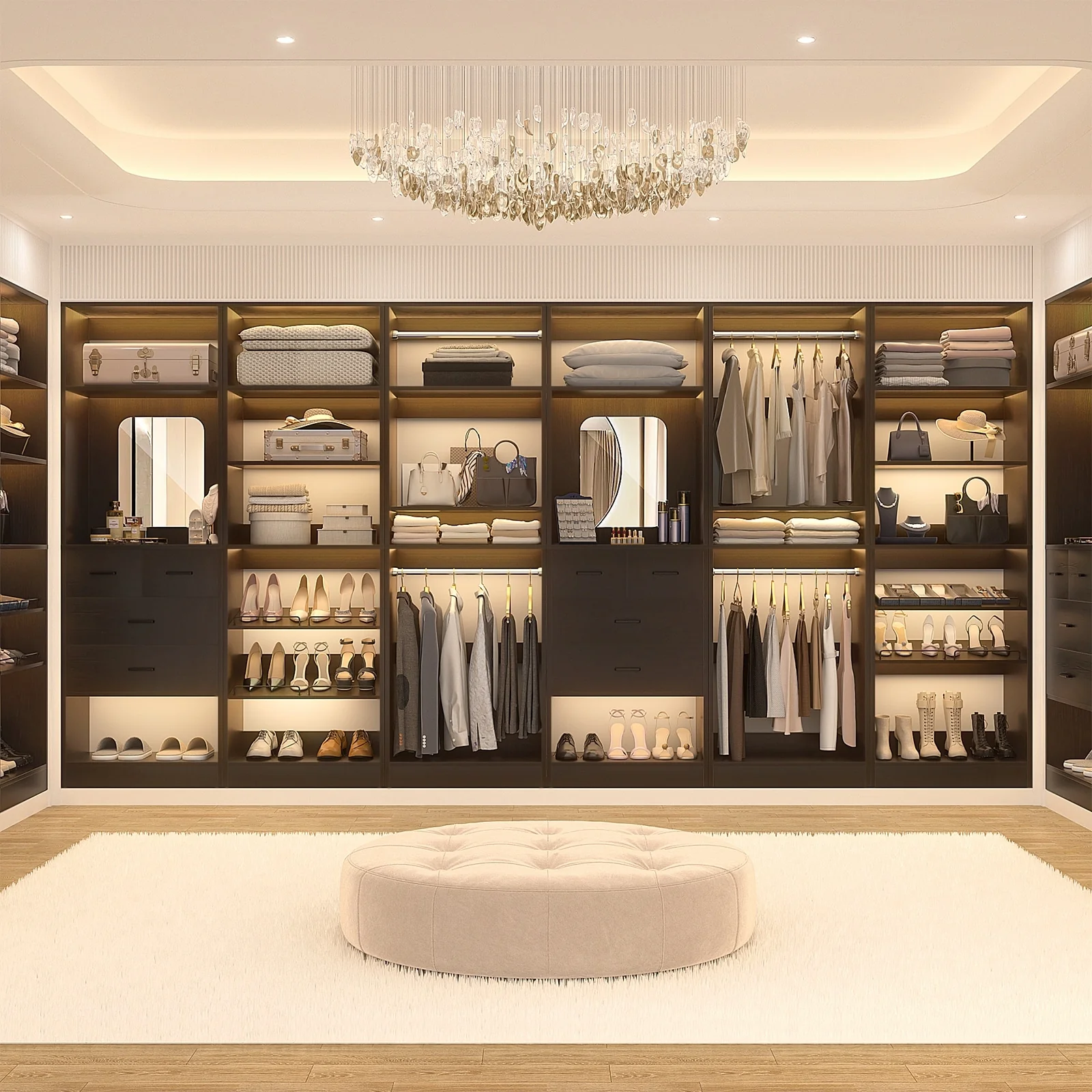 Cimly Set of 2 Freestanding Closet System with Shoe Racks and Hanging Rods for Reach-in/ Walk-in Closet