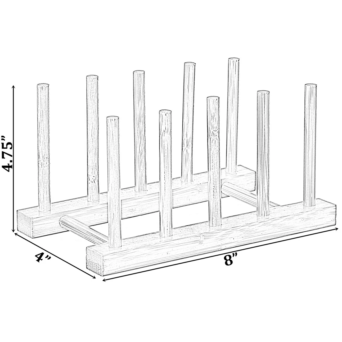 Set of 2 Bamboo Wooden Dish Drainer Rack, Plate Rack, And Drying Drainer