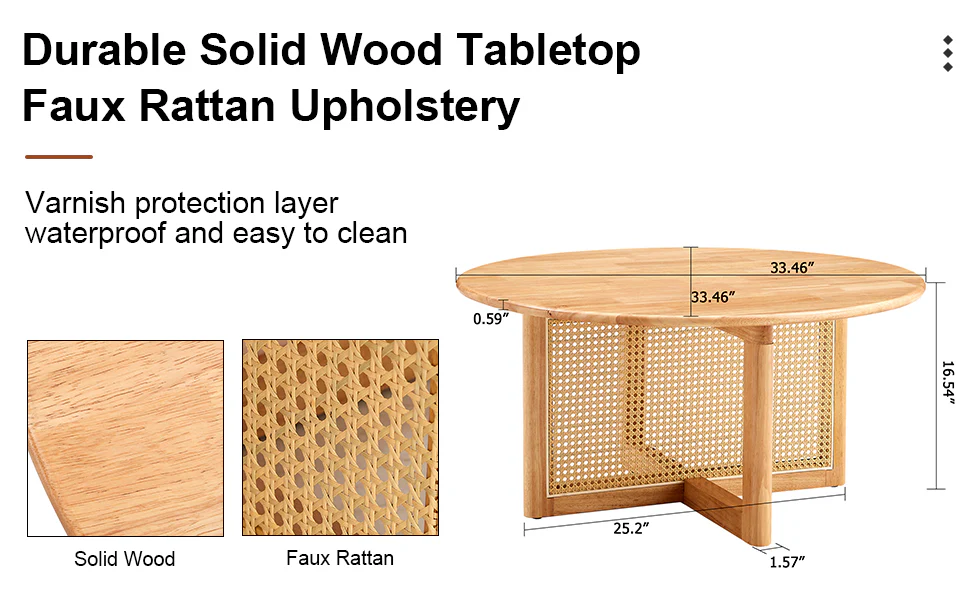 Naturally Elegant Wooden Coffee Table