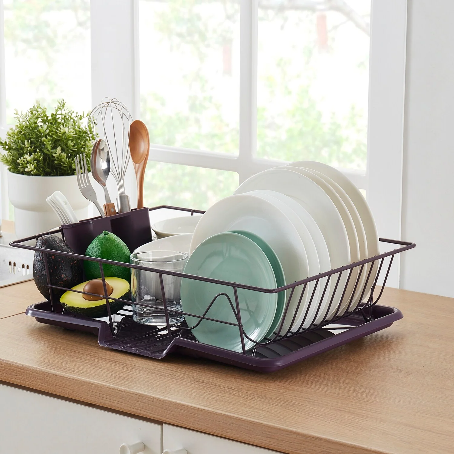 Sweet Home Collection 3-Piece Kitchen Sink Dish Drainer Set