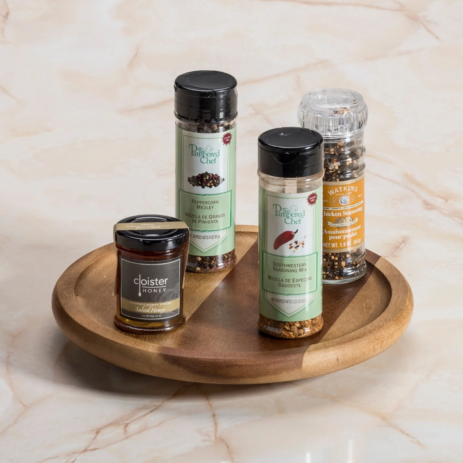 10-inch Handmade Acacia Hardwood Turntable Lazy Susan