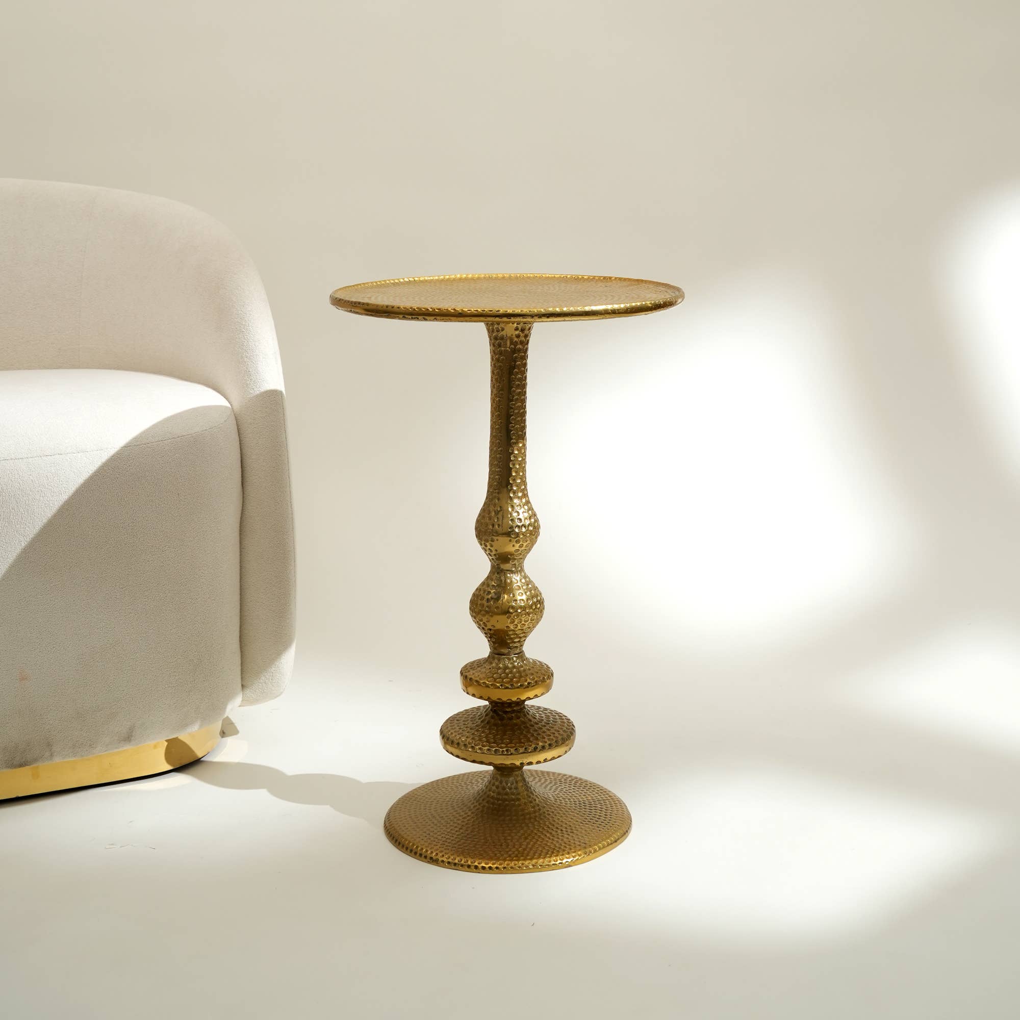 Decorative Aluminium Accent Side Table-16X16X24