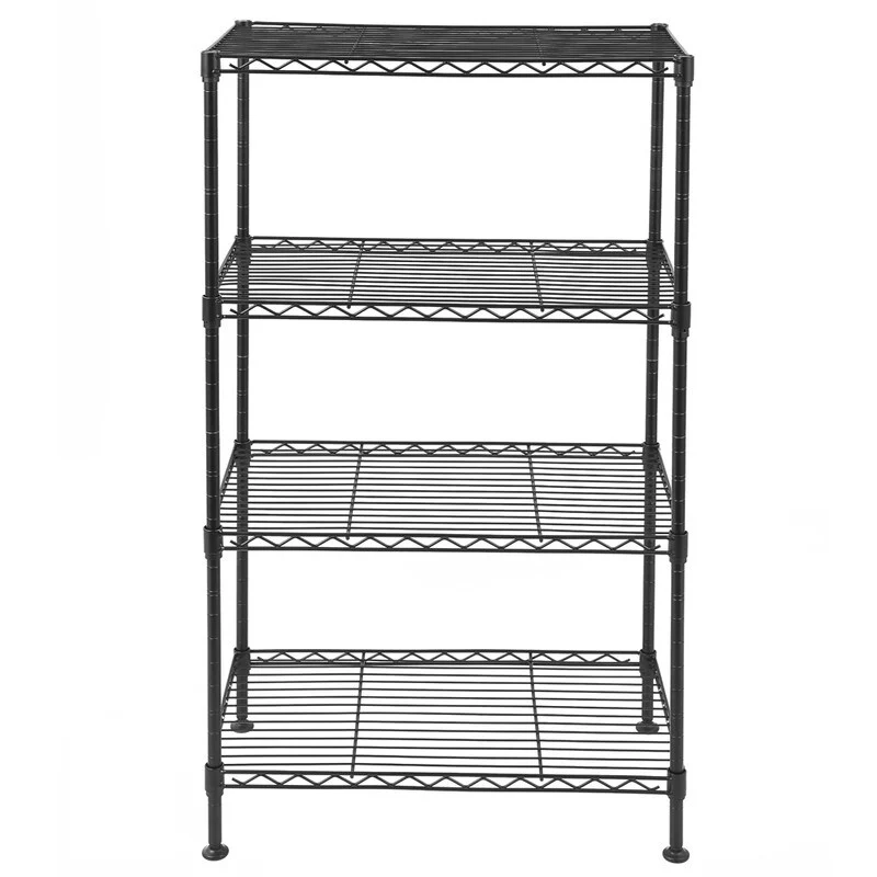 4-Tier Industrial Welded Wire Shelving Black