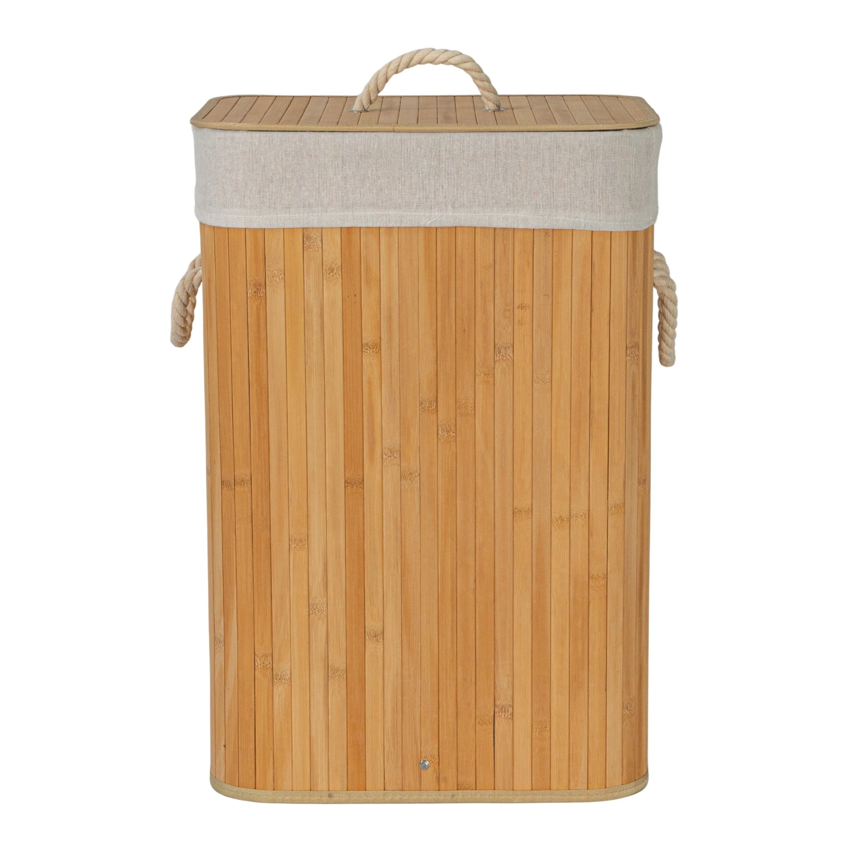 Household Essentials Bamboo Laundry Hamper with Handles and Removable Laundry Bag
