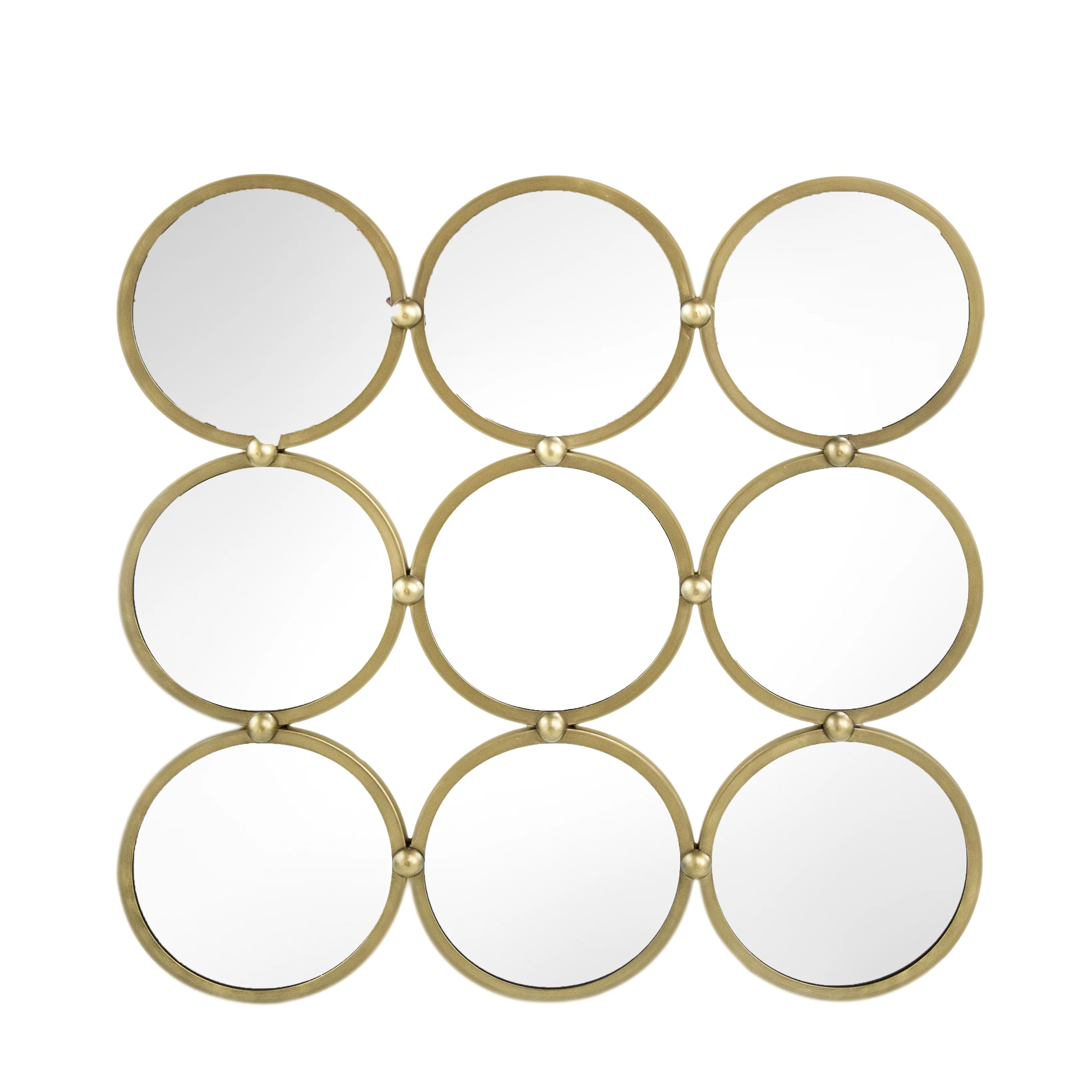 9 Ring Wall Mirror with Metal Frame