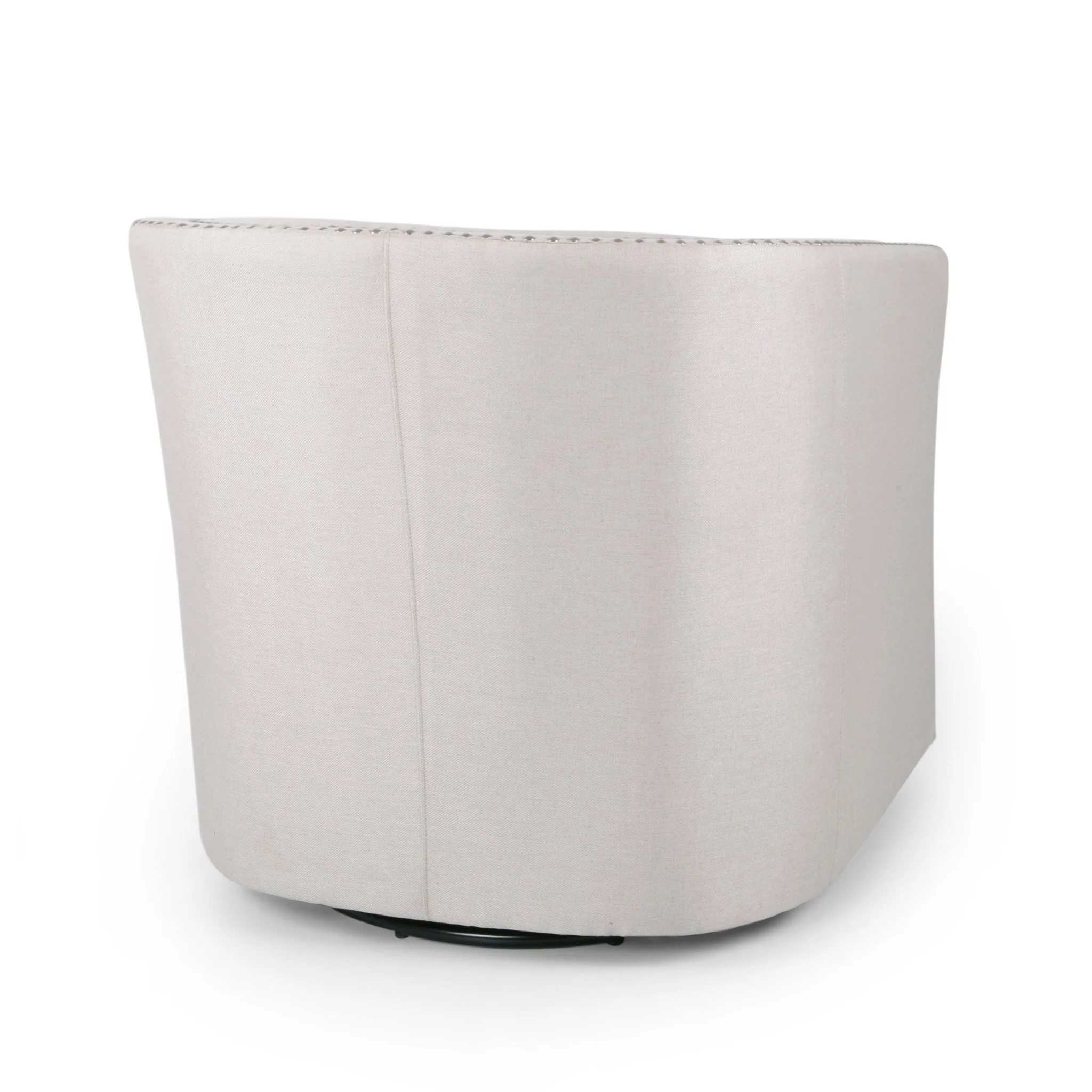 Riverbed Upholstered Swivel Chair with Nailhead Trim and Sloped Arms
