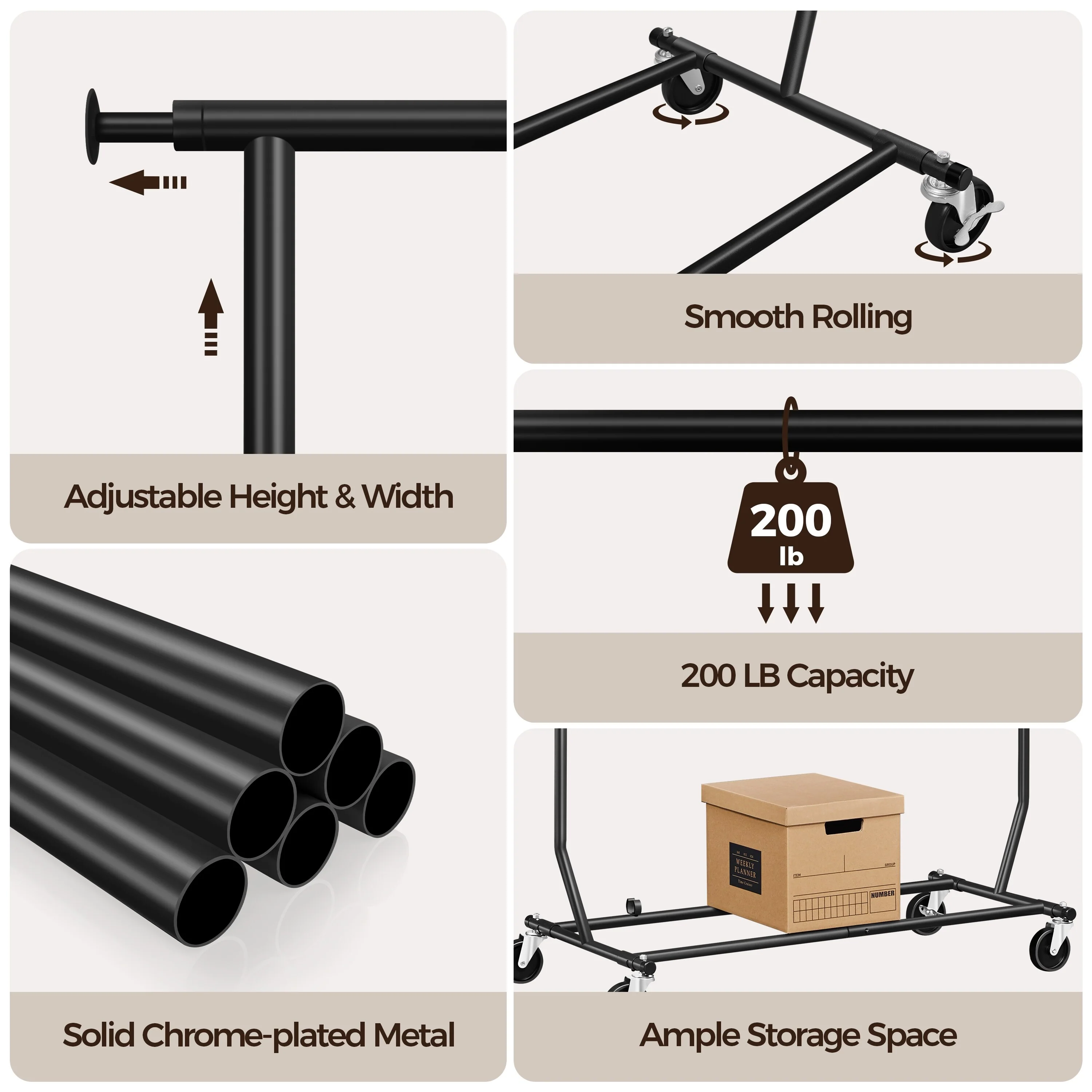 Yaheetech Clothing Garment Rack Commercial Premium Stainless Steel