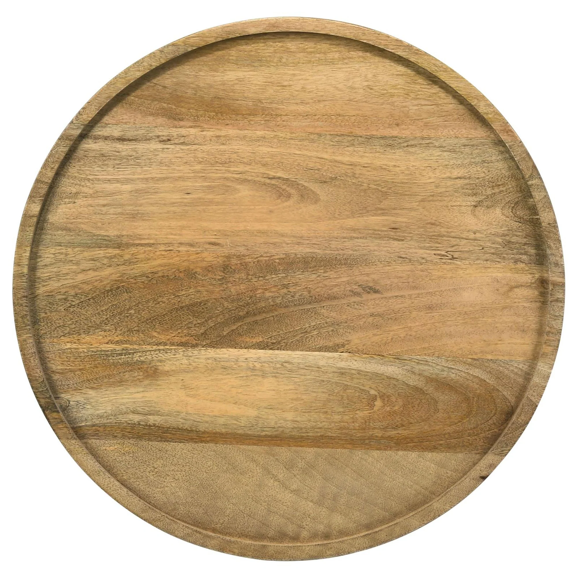 Wood Accent Table with Round Table Top and Pedestal Base