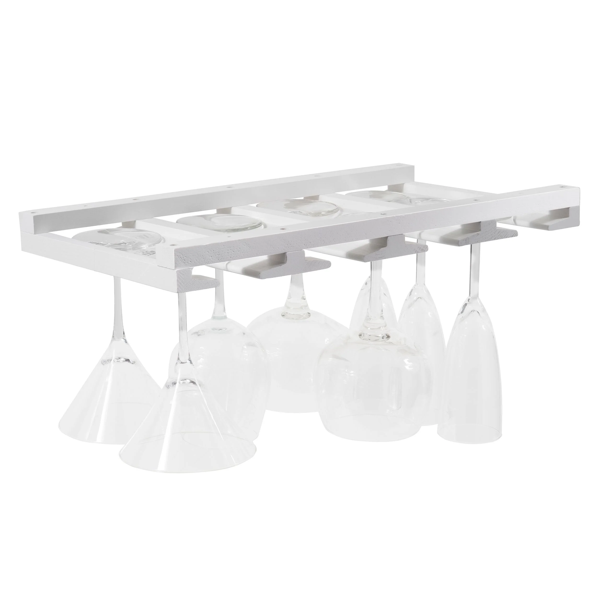 Rustic State Under Cabinet Wooden Stemware Rack Holder 17