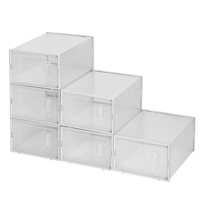 Clear Plastic Stackable Shoe Storage Boxes (Set of 18/12/6 )