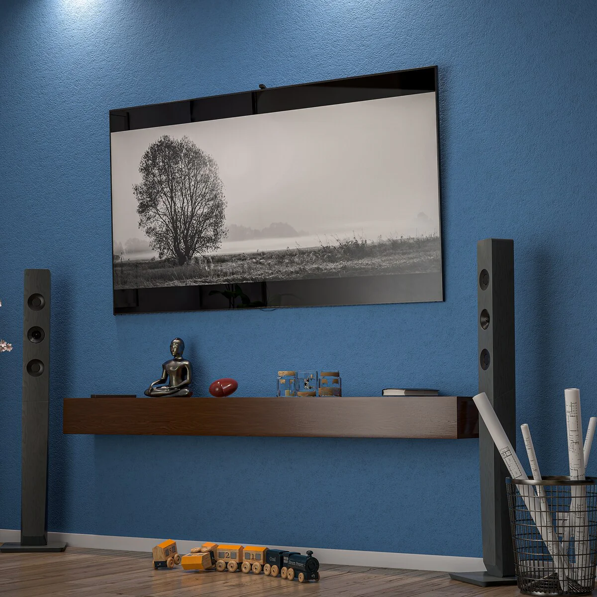 72'' Fireplace Mantel Wooden Wall Mounted Floating Shelf 8